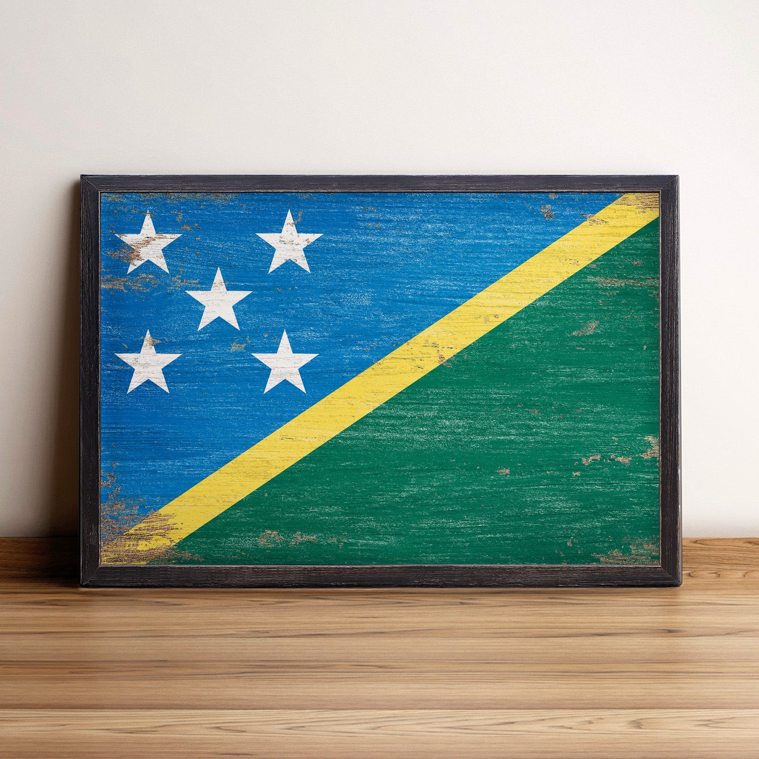Solomon Islands Flag Framed Wall Art