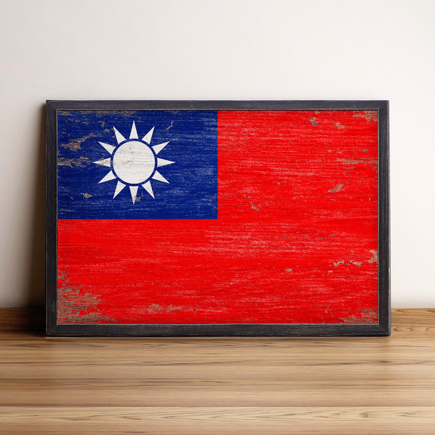 Taiwan Flag Framed Wall Art