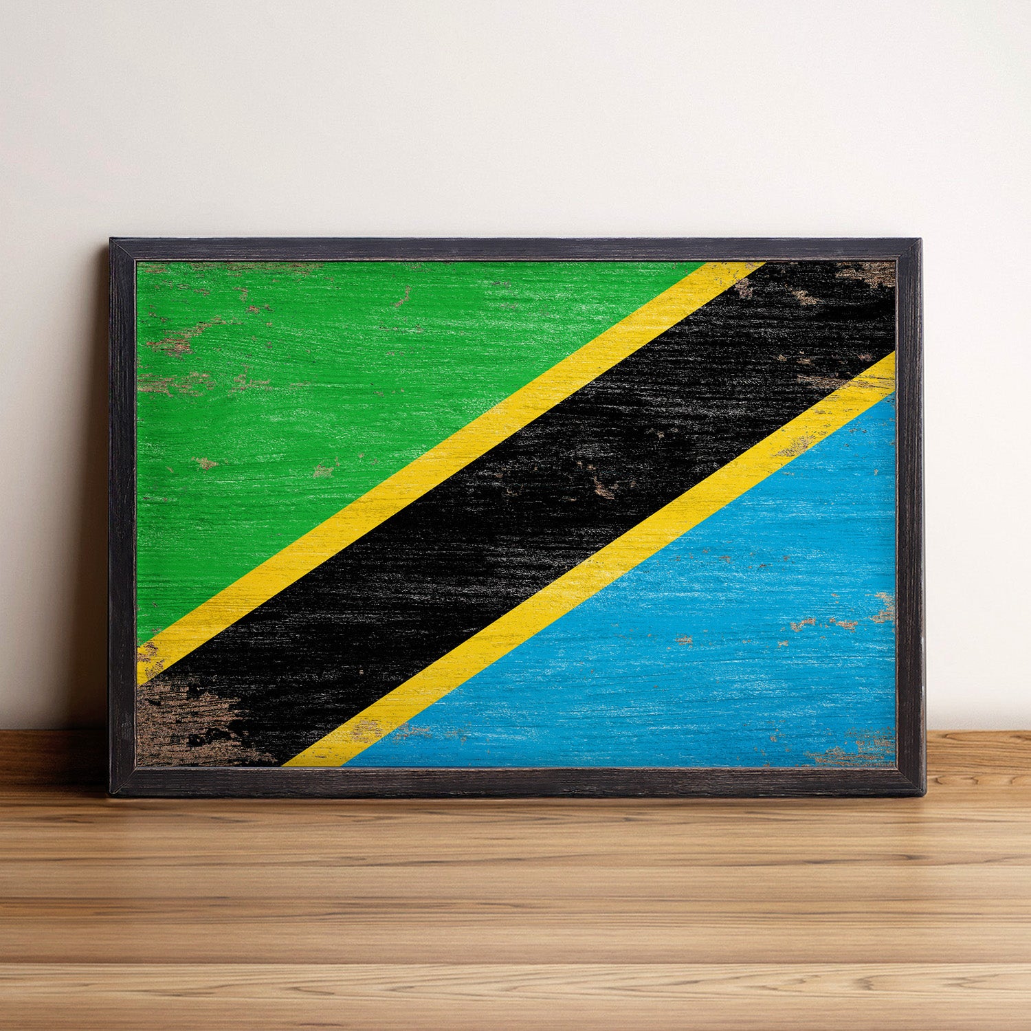 Tanzania Flag Framed Wall Art