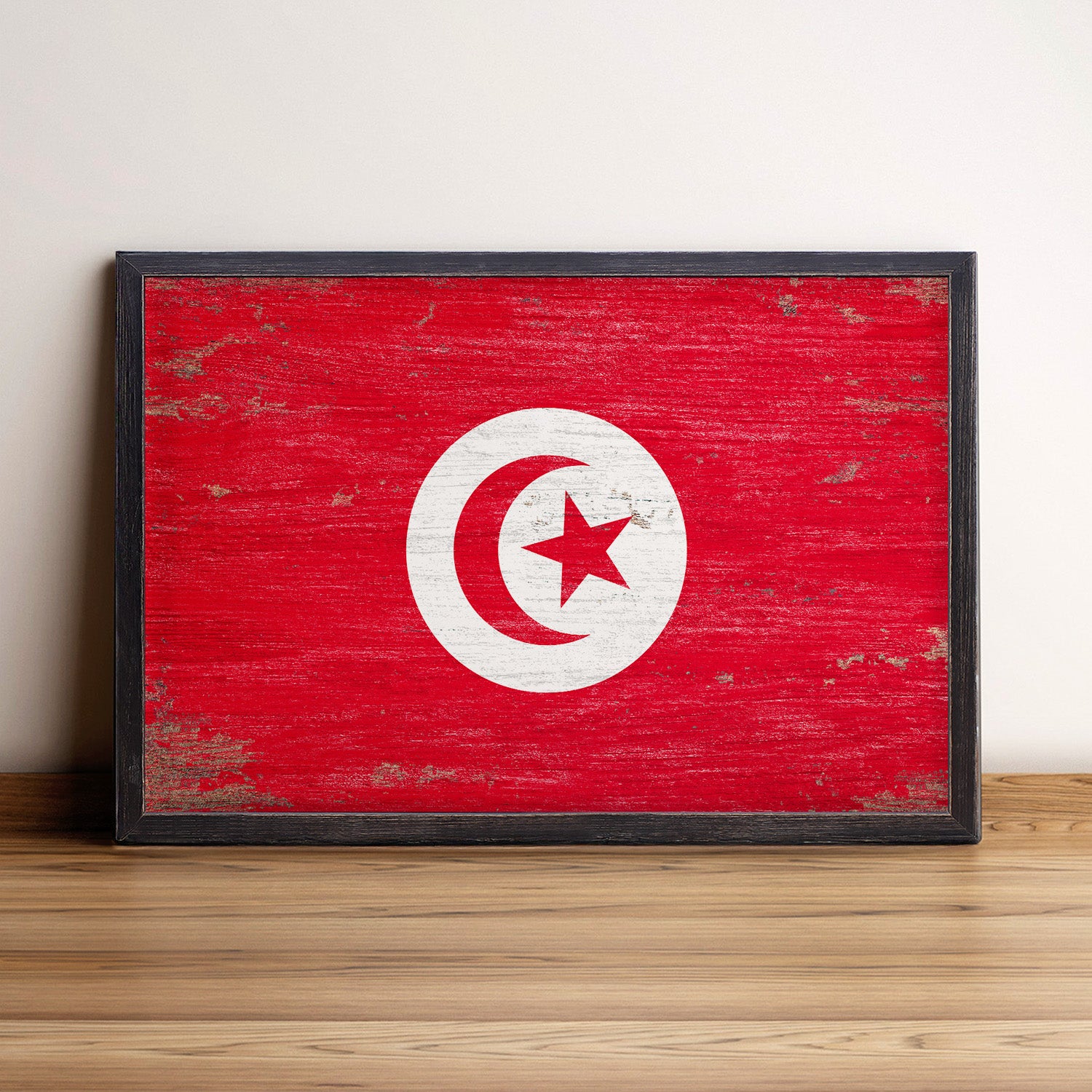 Tunisia Flag Framed Wall Art