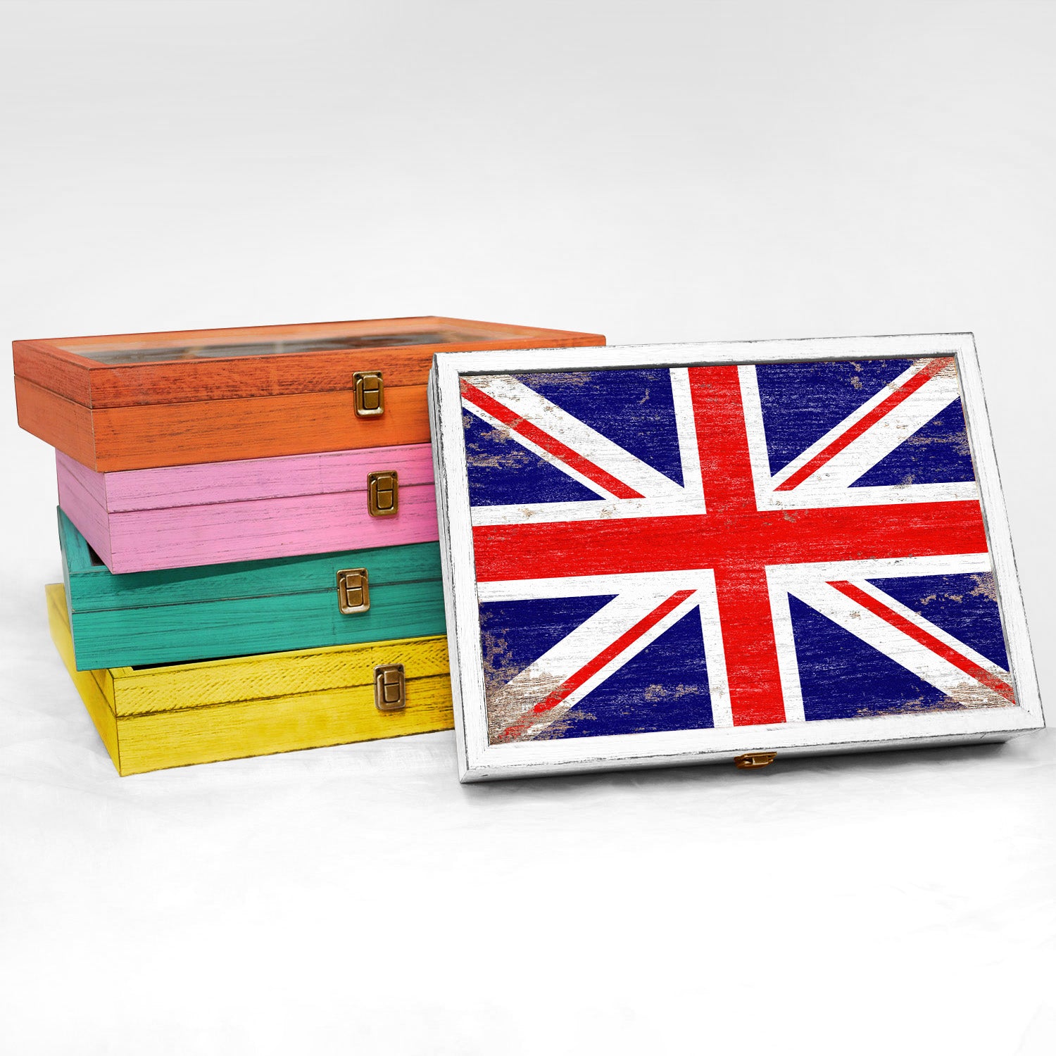 United Kingdom Wood Flag Frame Keepsake Box