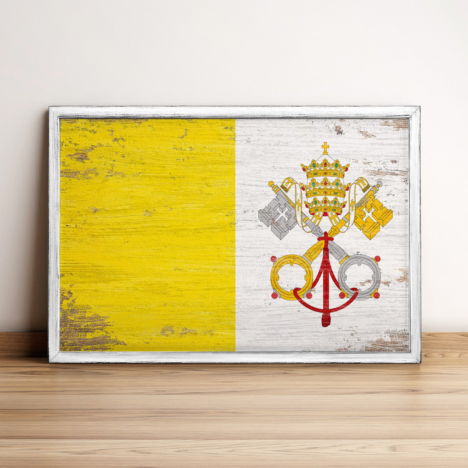 Vatican City Flag Framed Wall Art