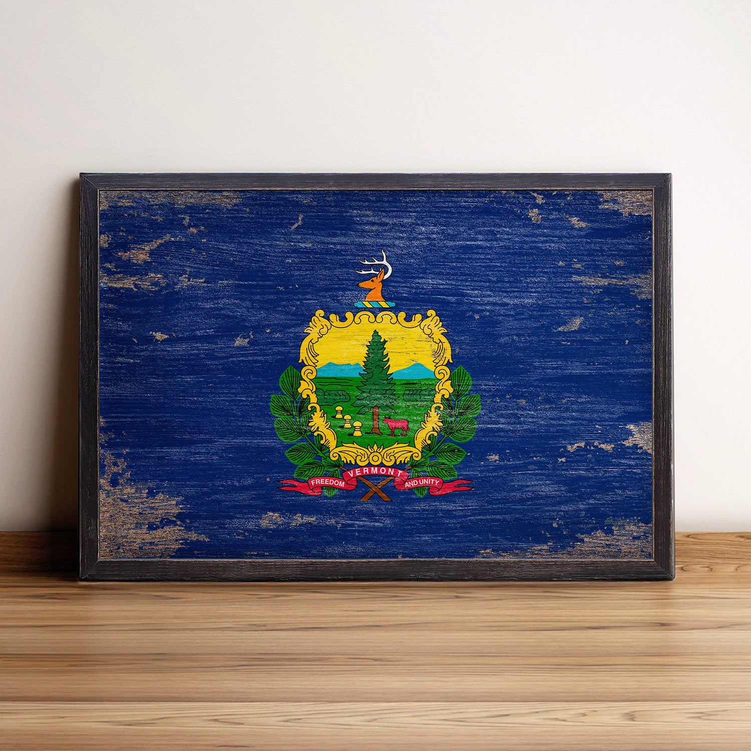 Vermont State Flag Framed Wall Art