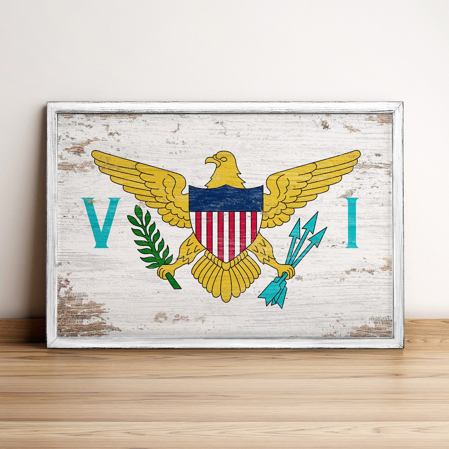 U.S. Virgin Islands Flag Framed Wall Art