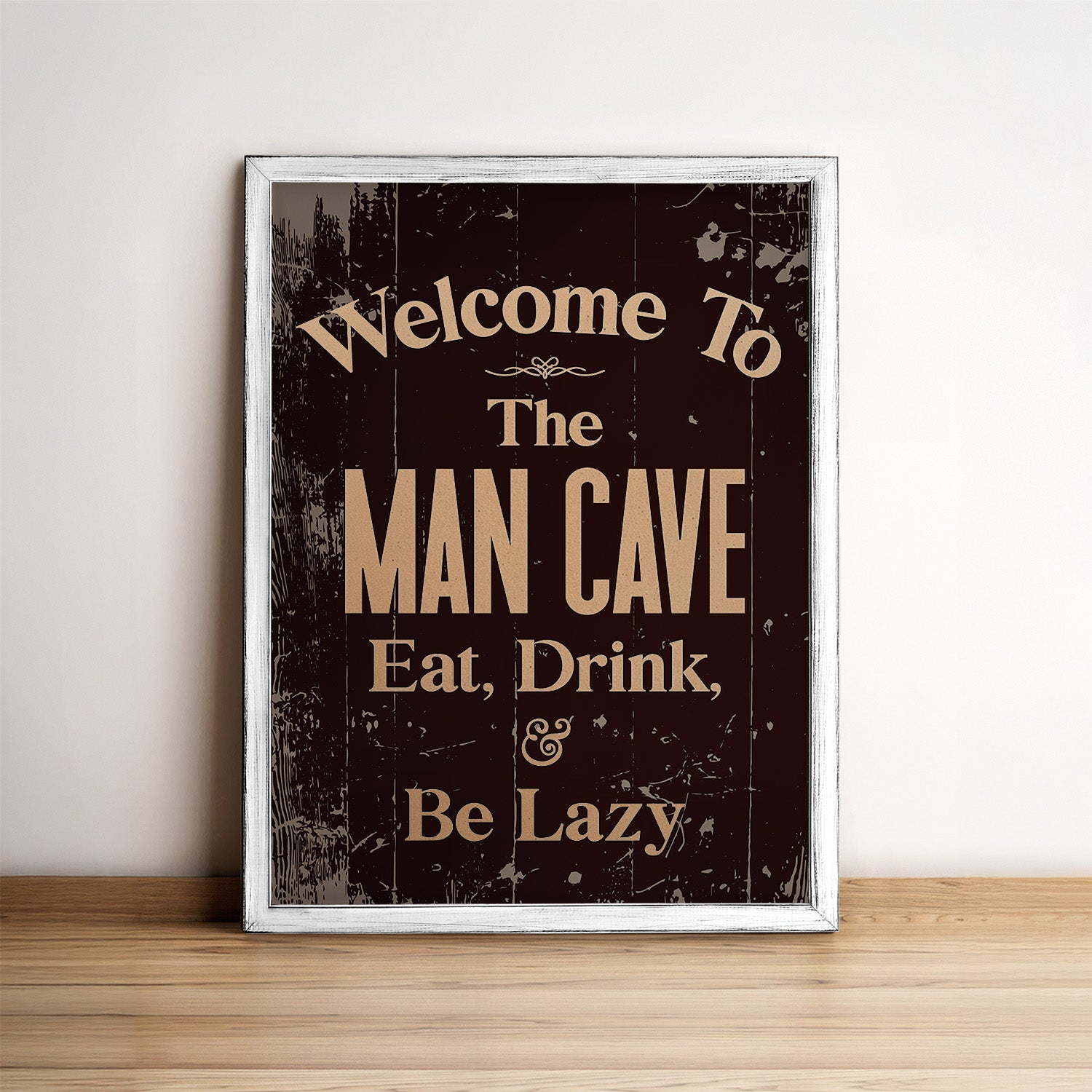 Man Cave Wood Sign Framed Wall Art