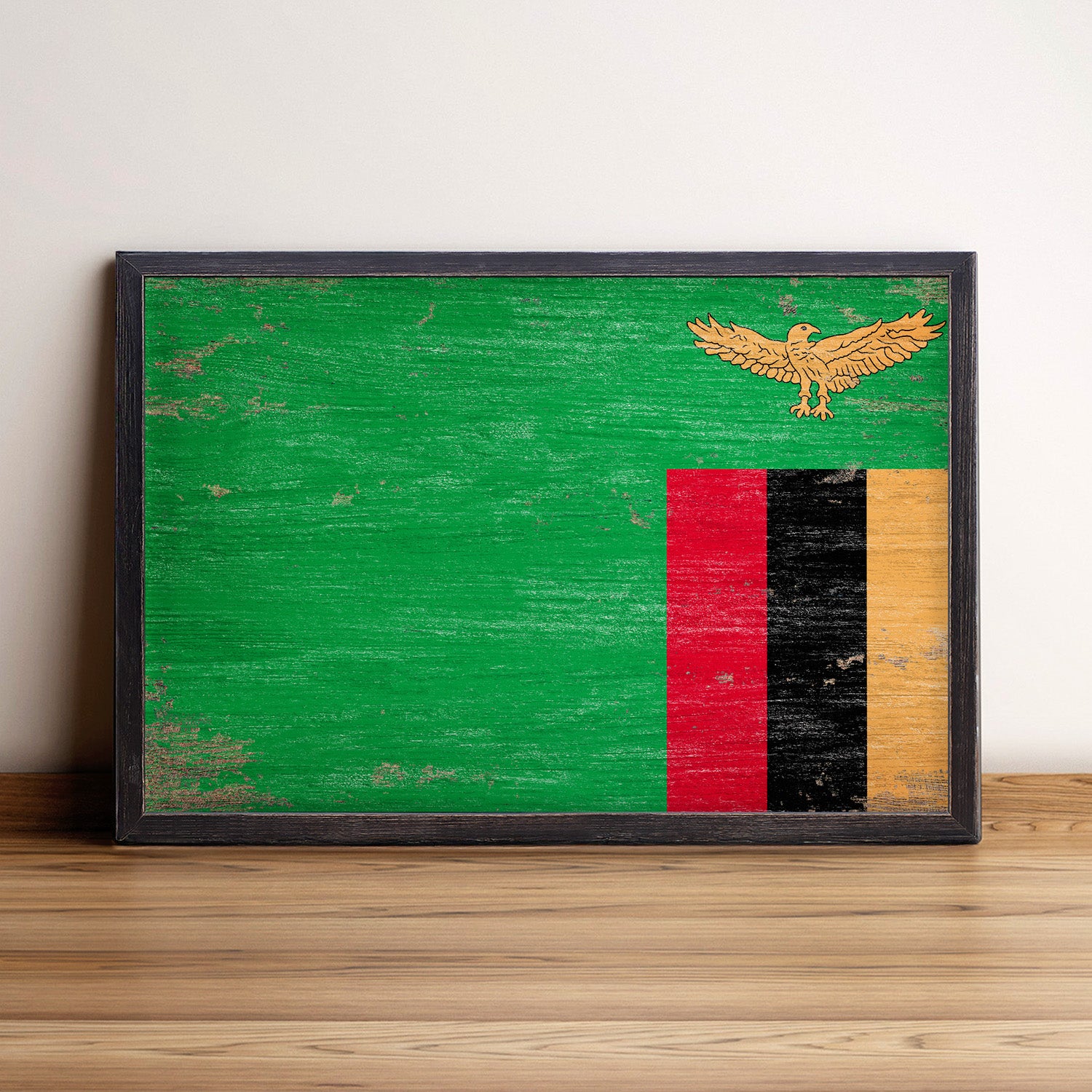 Zambia Flag Framed Wall Art