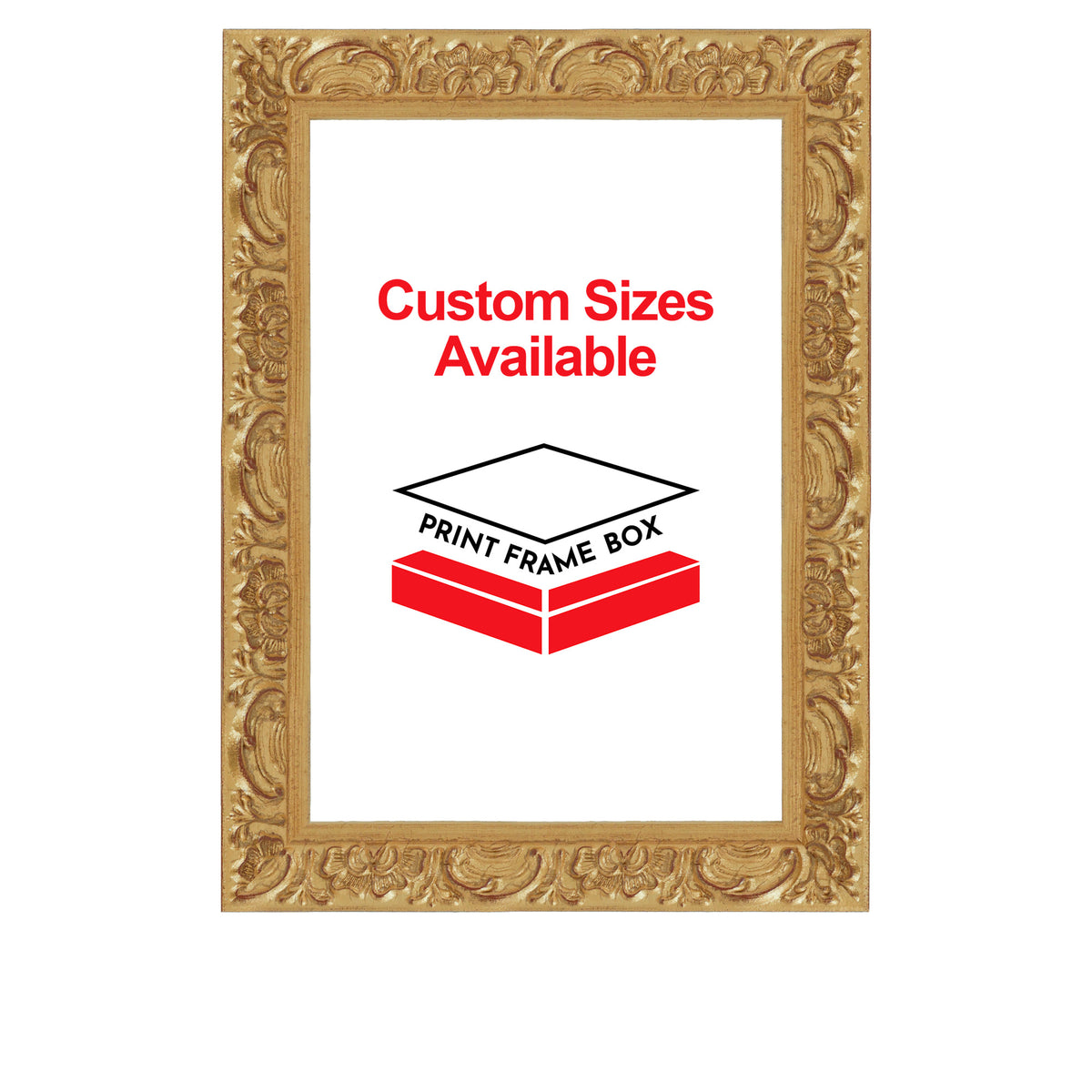 Gold Floral Leaf Ornate Wood Picture Frame