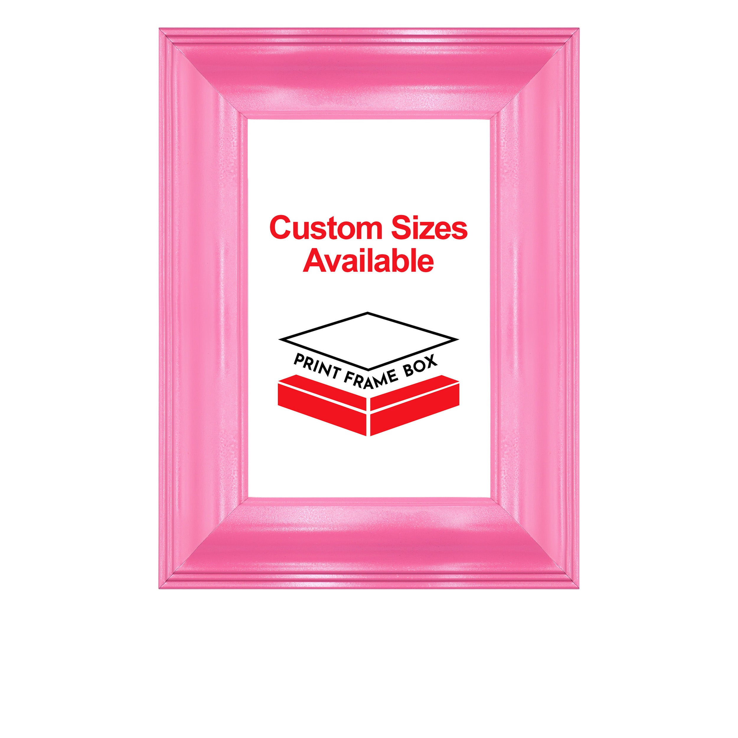 Hand Painted Pink Wide Wood Picture Frame