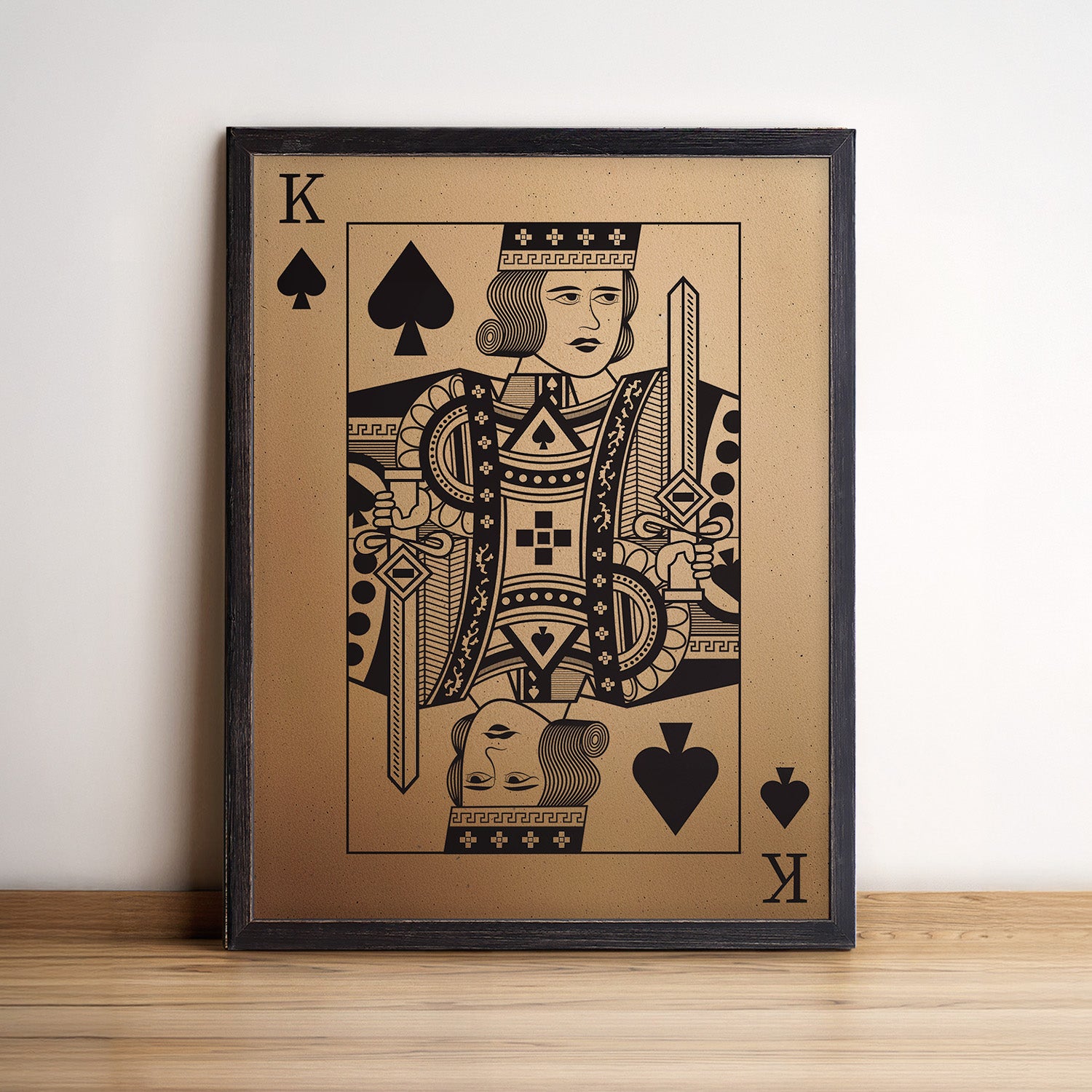 King Playing Card Wood Print Framed Wall Art