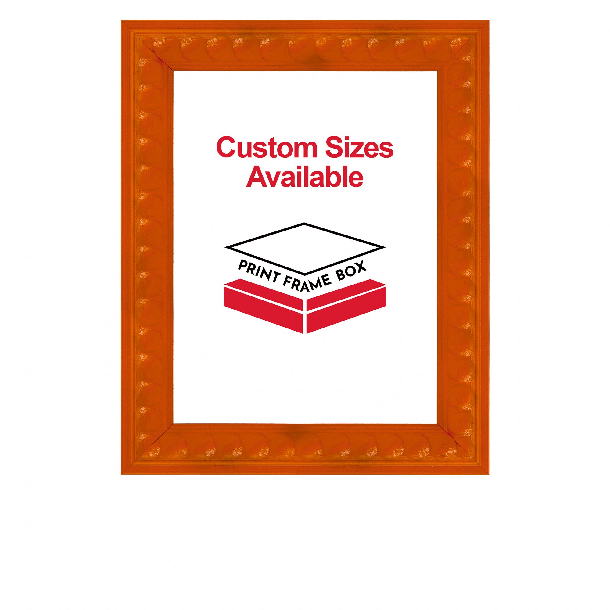 Hand Painted Orange Bead Wood Picture Frame