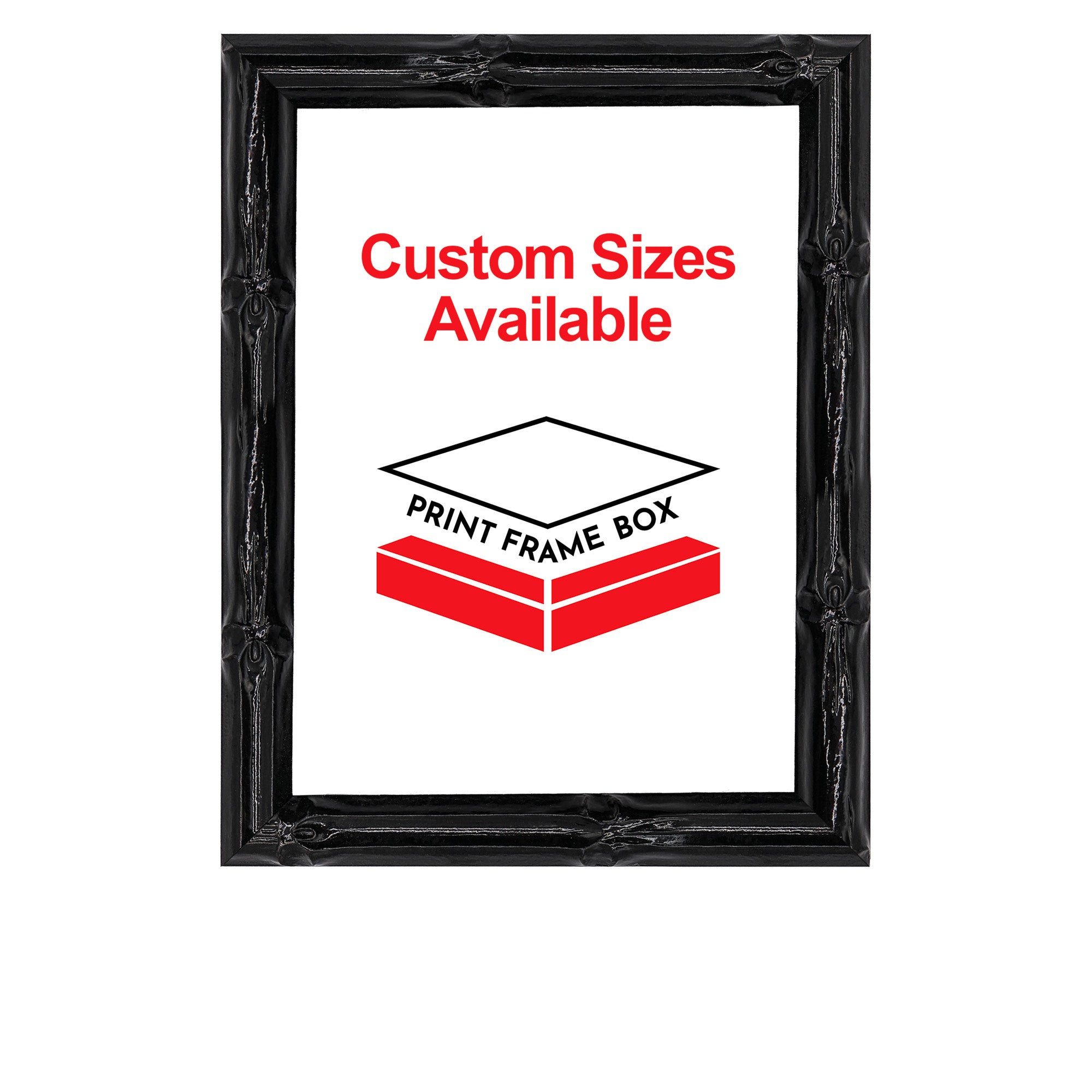 Hand Painted Black Bamboo 1" Wide Picture Frame