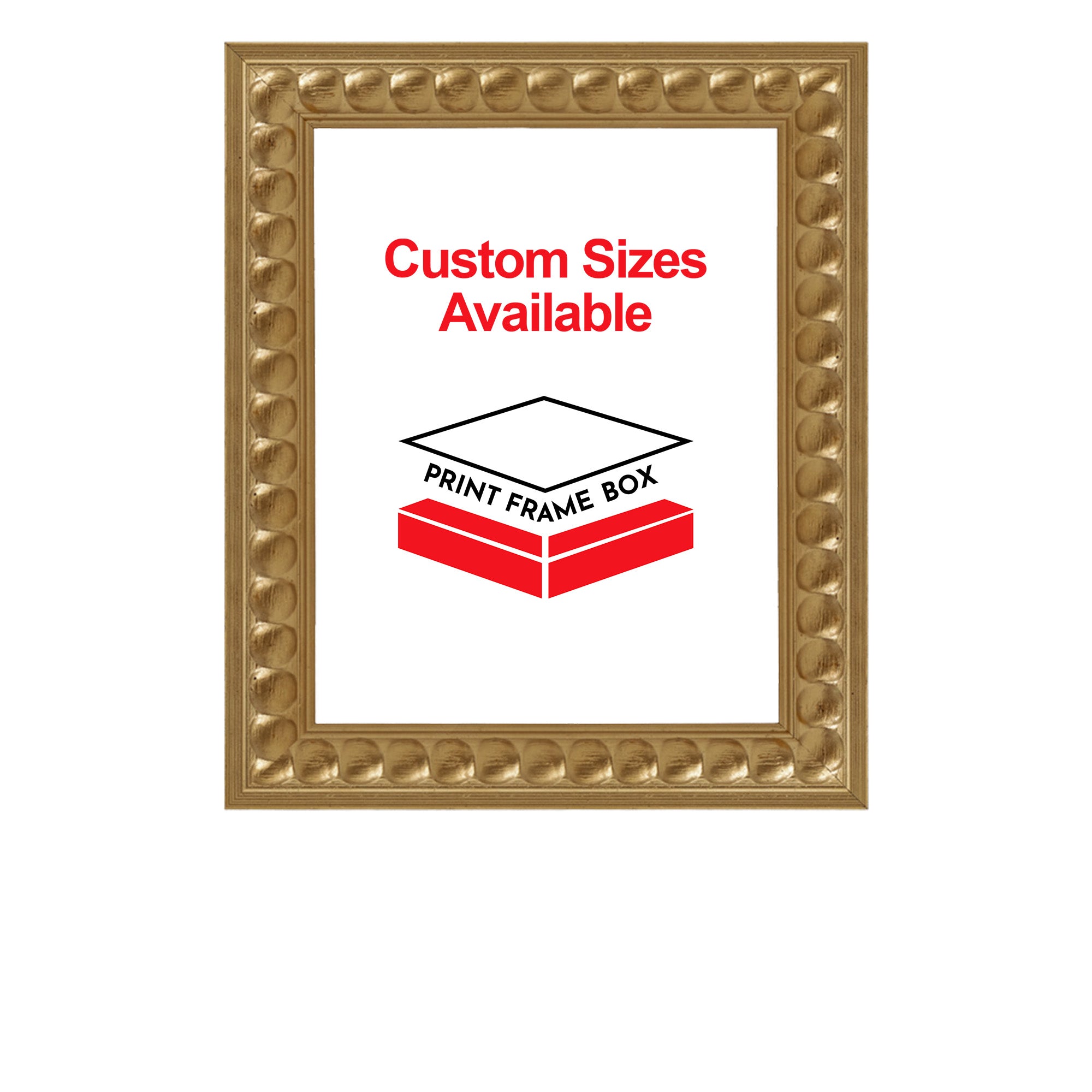 Hand Painted Metallic Gold Bead Wood Picture Frame