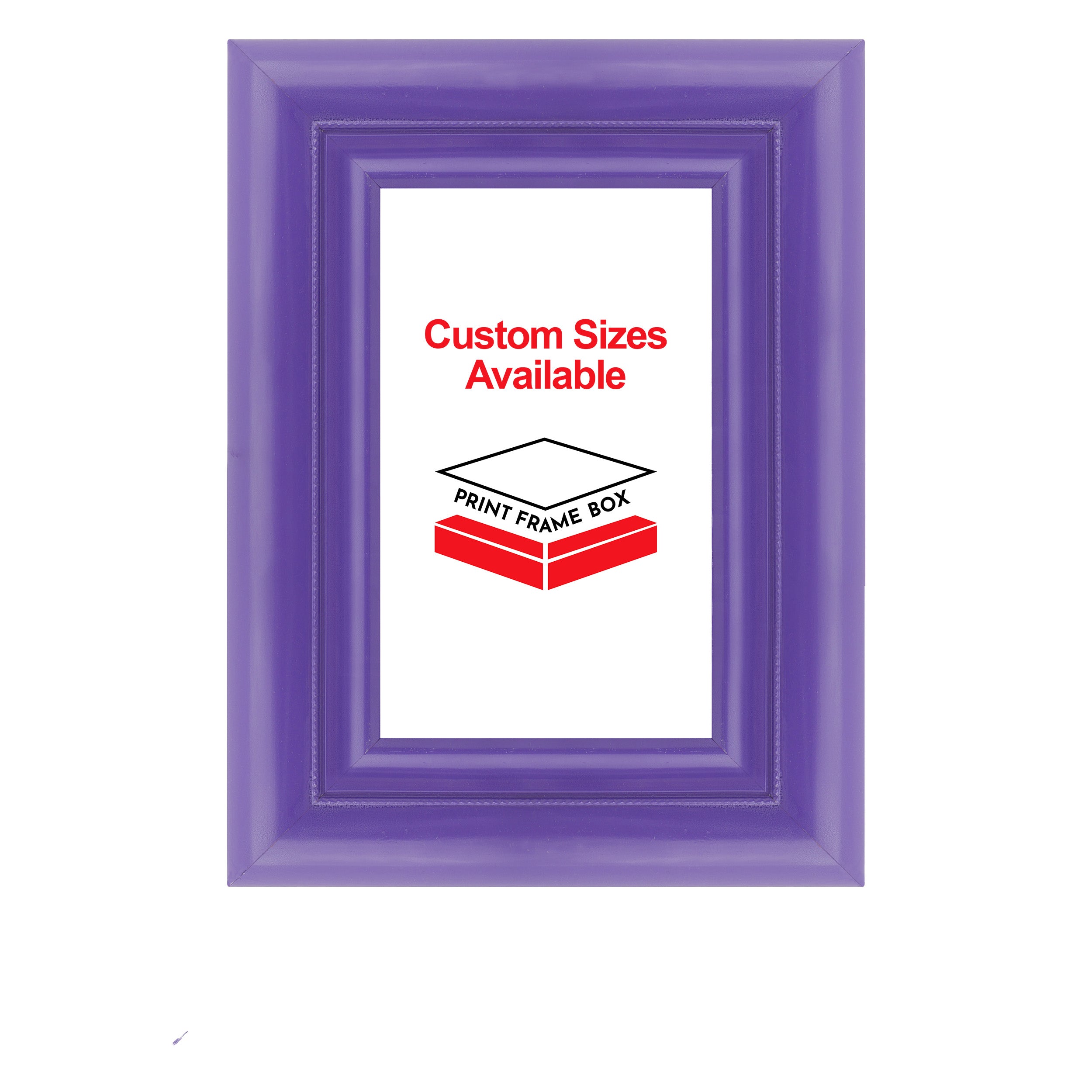 Hand Painted Purple Beaded 2 1/2 Wide Wood Picture Frame