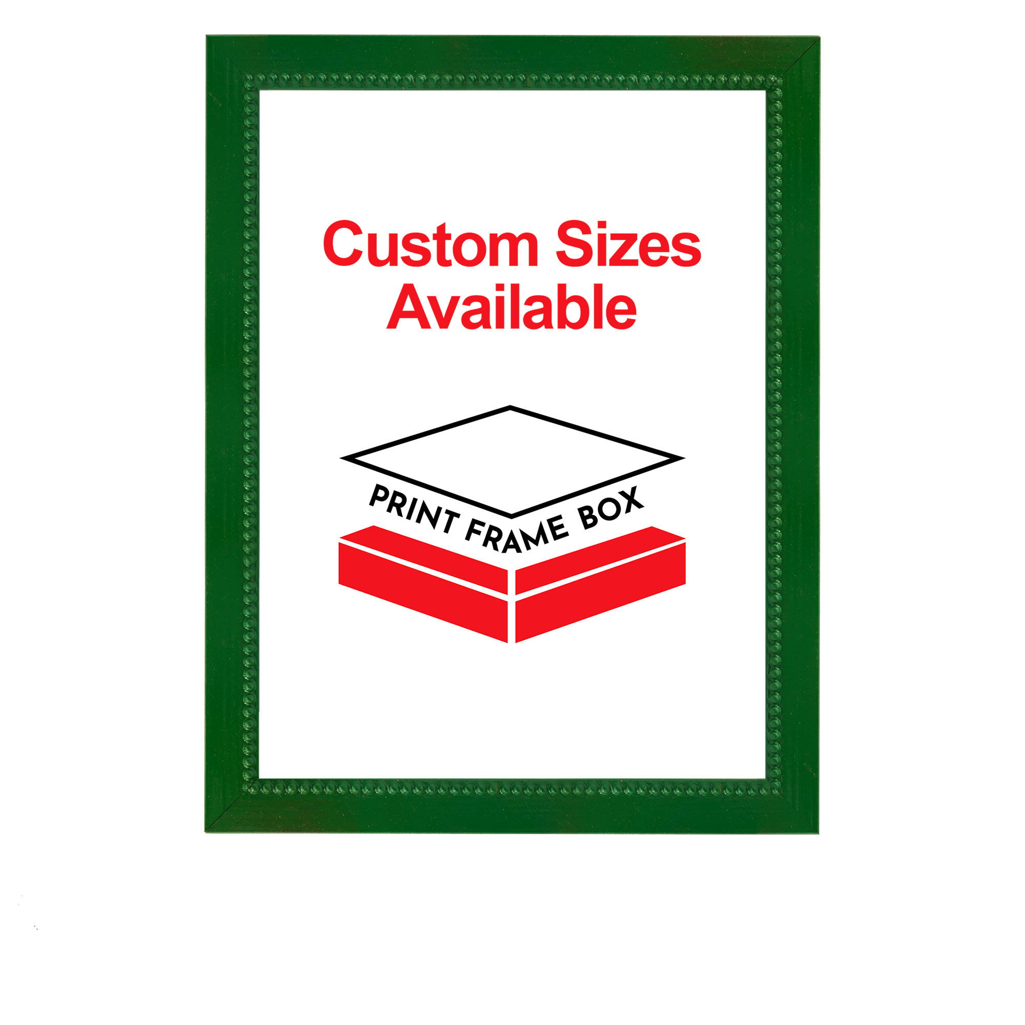 Hand Painted Green Beaded Wood Picture Frame