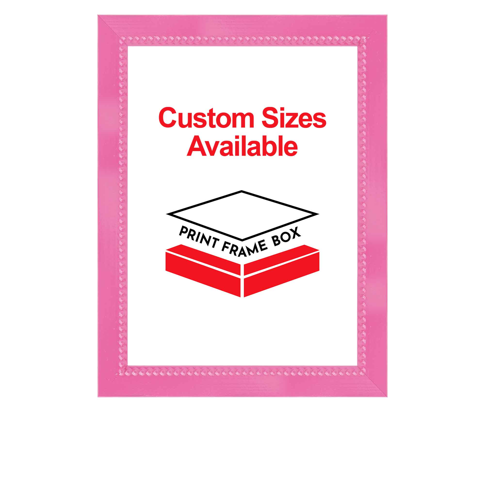 Hand Painted Pink Beaded Wood Picture Frame