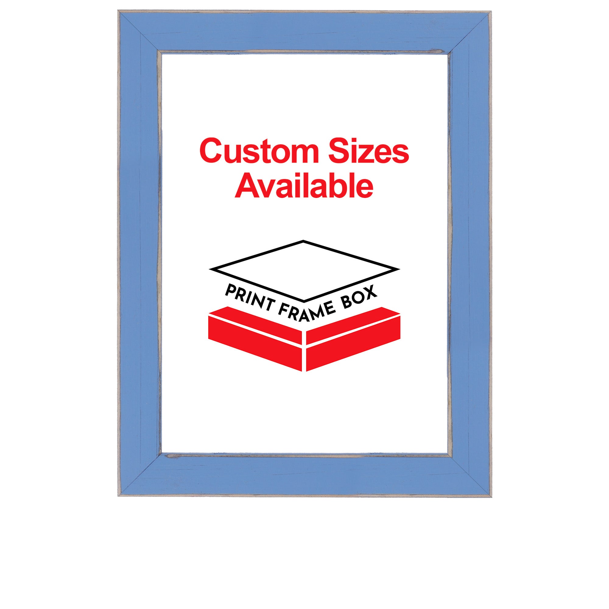 Hand Painted Light Blue Wood Picture Frame