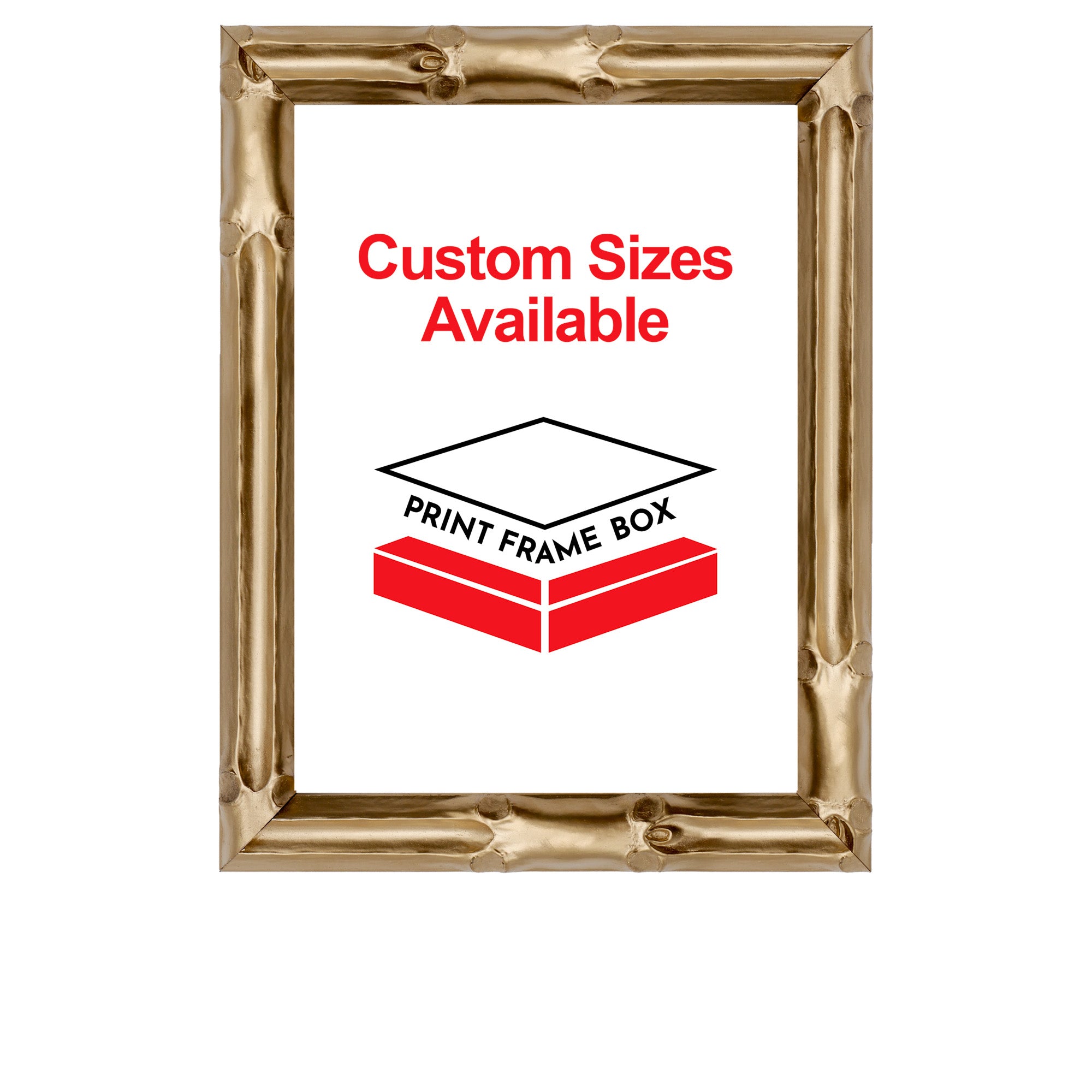 Hand Painted Metallic Gold Bamboo 1" Wide Picture Frame