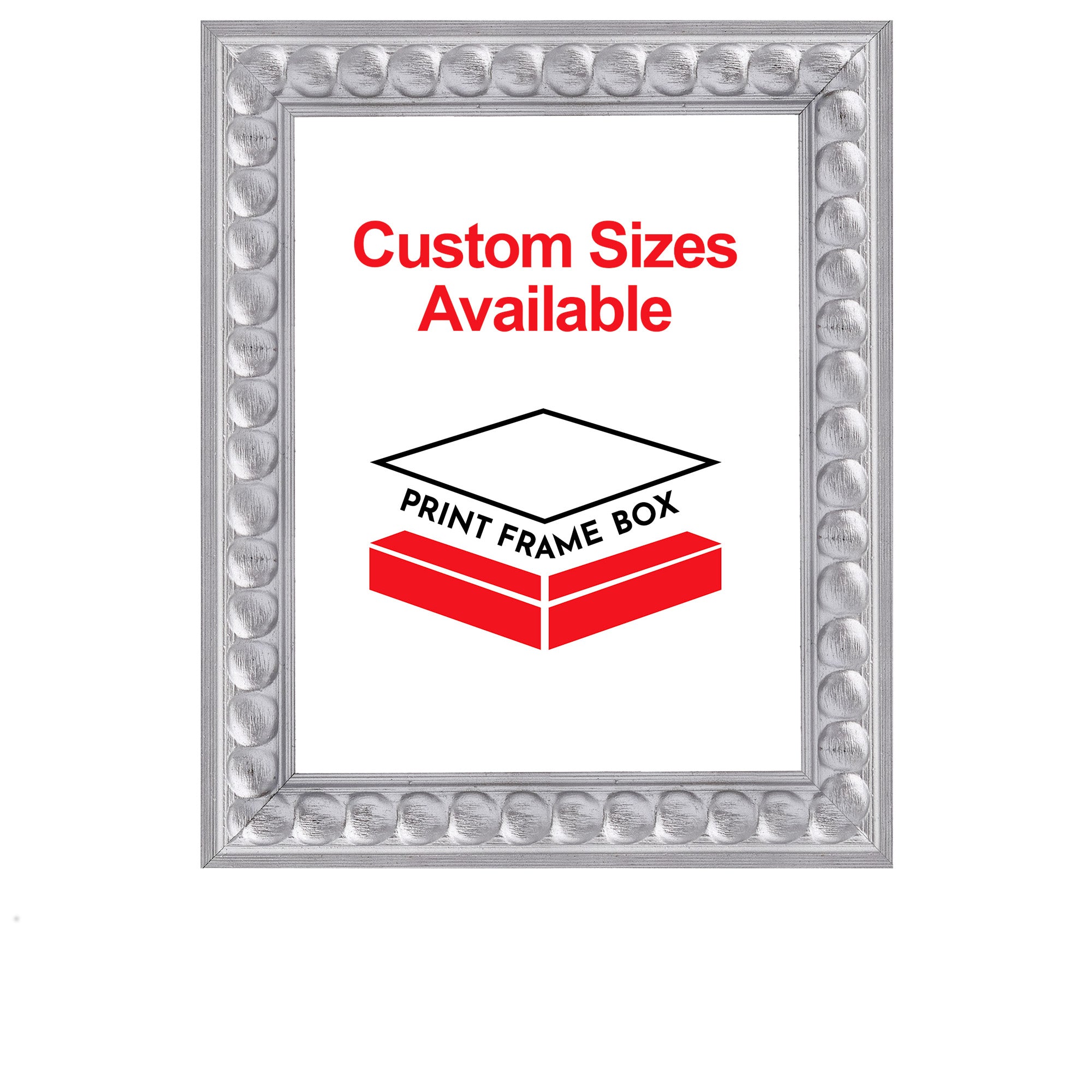 Hand Painted Silver Bead Wood Picture Frame