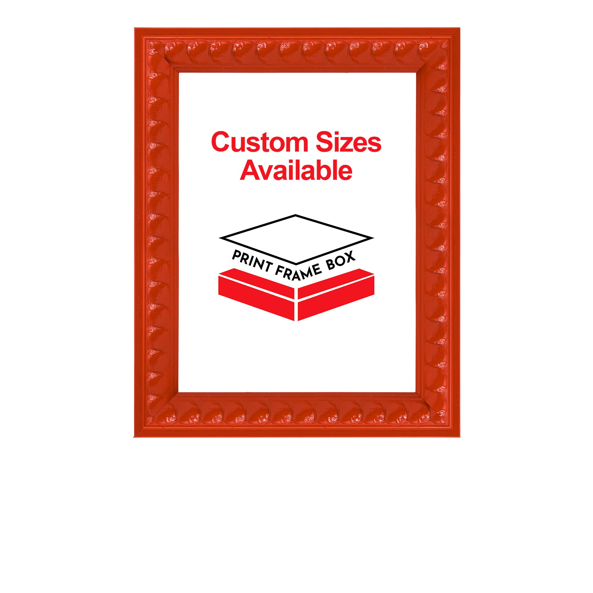 Hand Painted Red Bead Wood Picture Frame