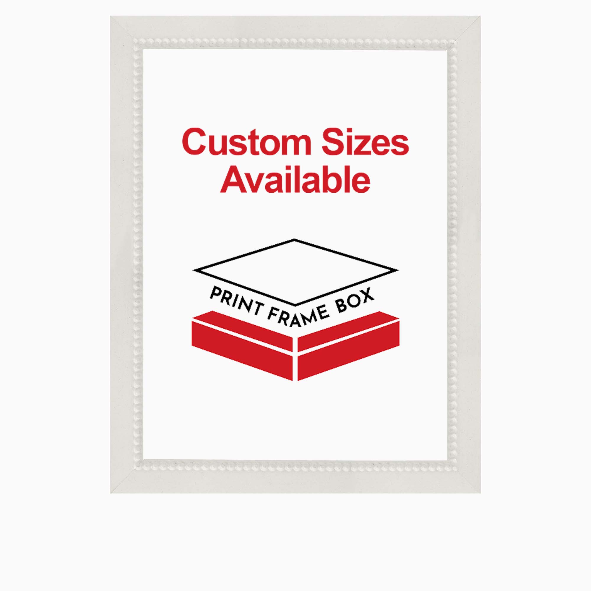 Hand Painted White Beaded Wood Picture Frame