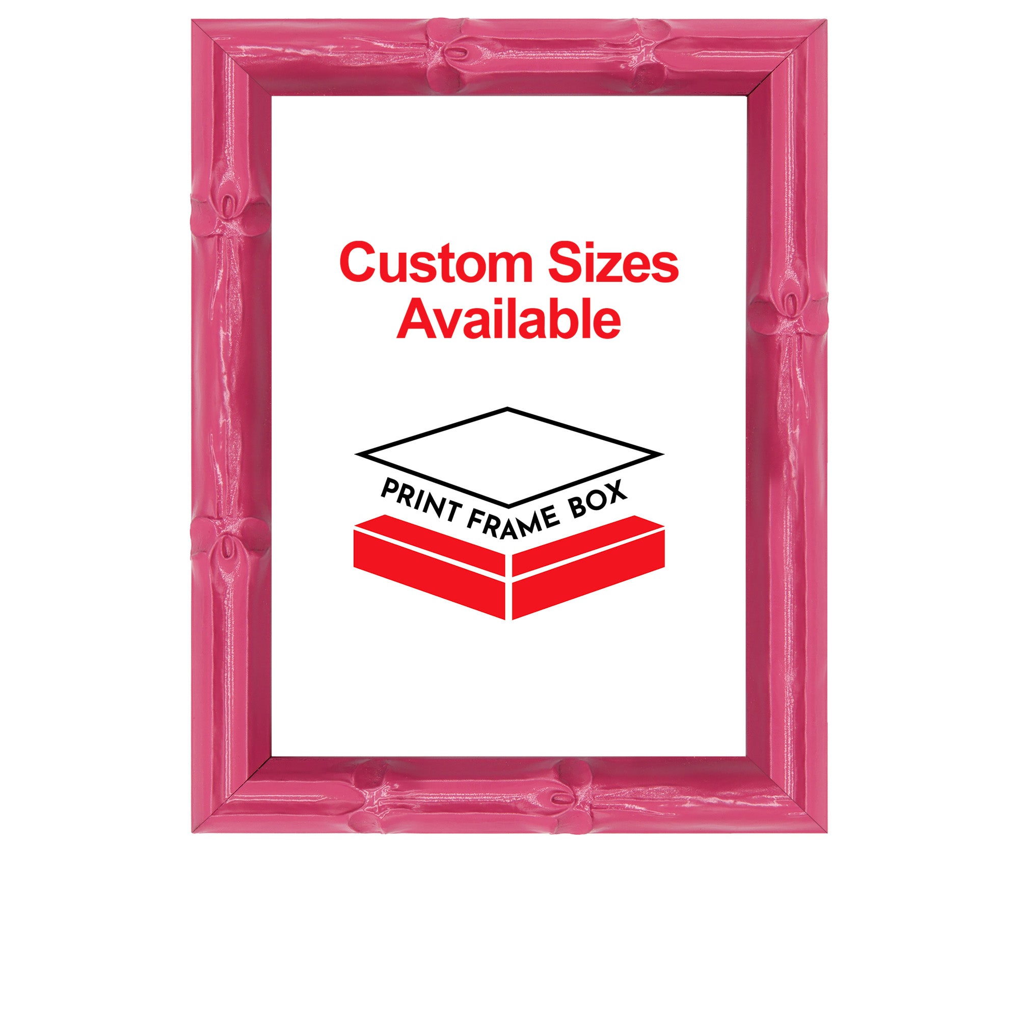 Hand Painted Pink Bamboo 1" Wide Picture Frame