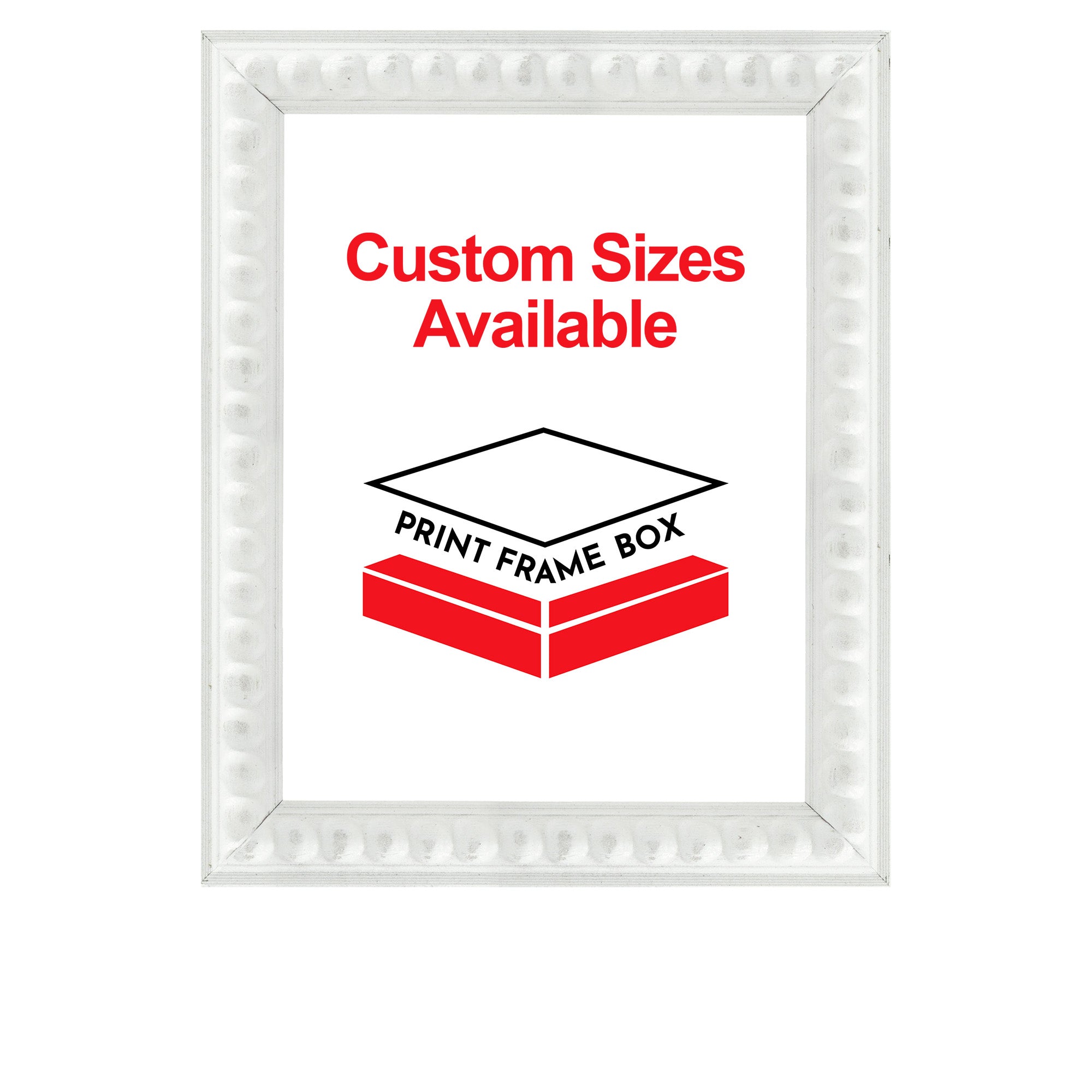 Hand Painted White Bead Wood Picture Frame