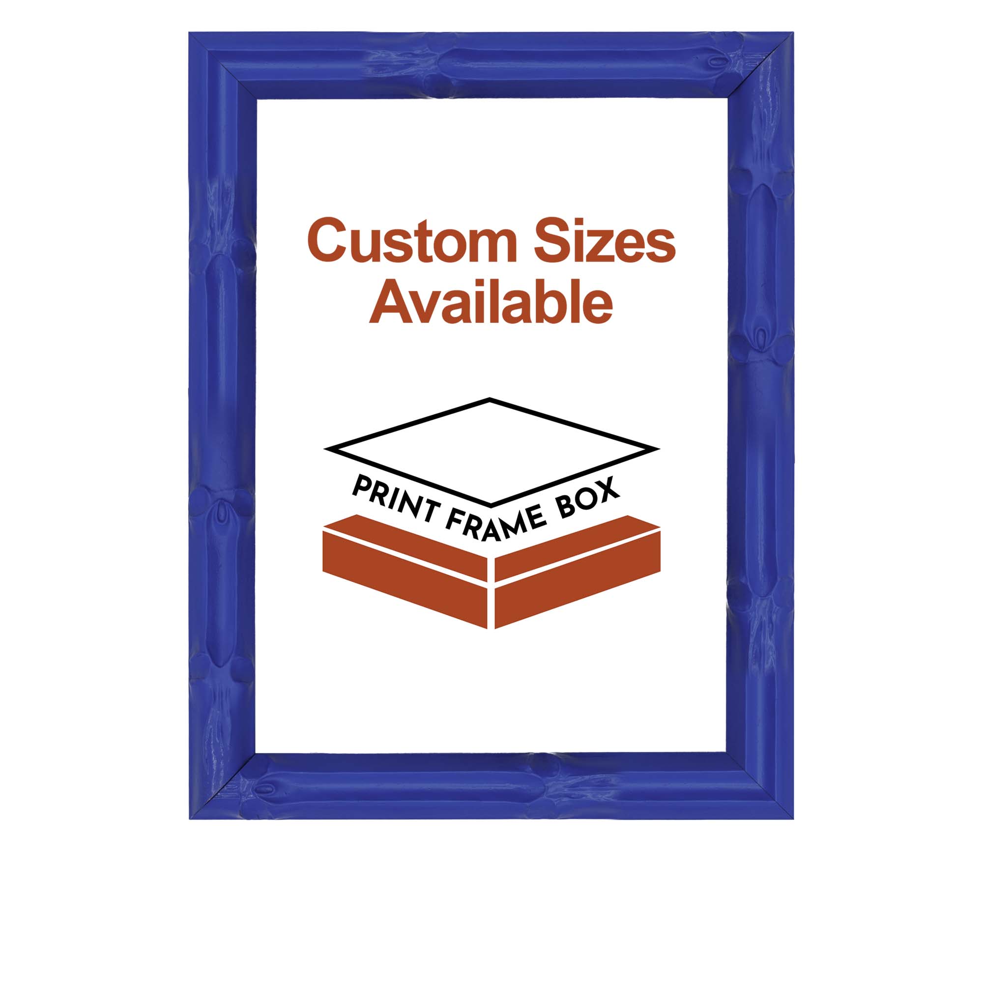 Hand Painted Blue Bamboo 1" Wide Picture Frame