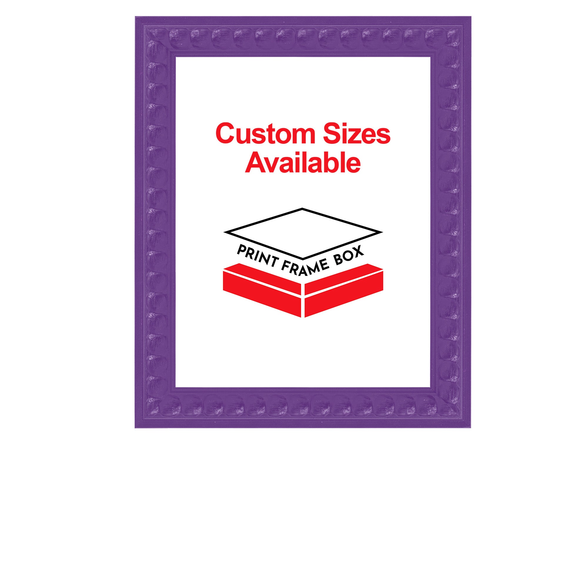 Hand Painted Purple Bead Wood Picture Frame