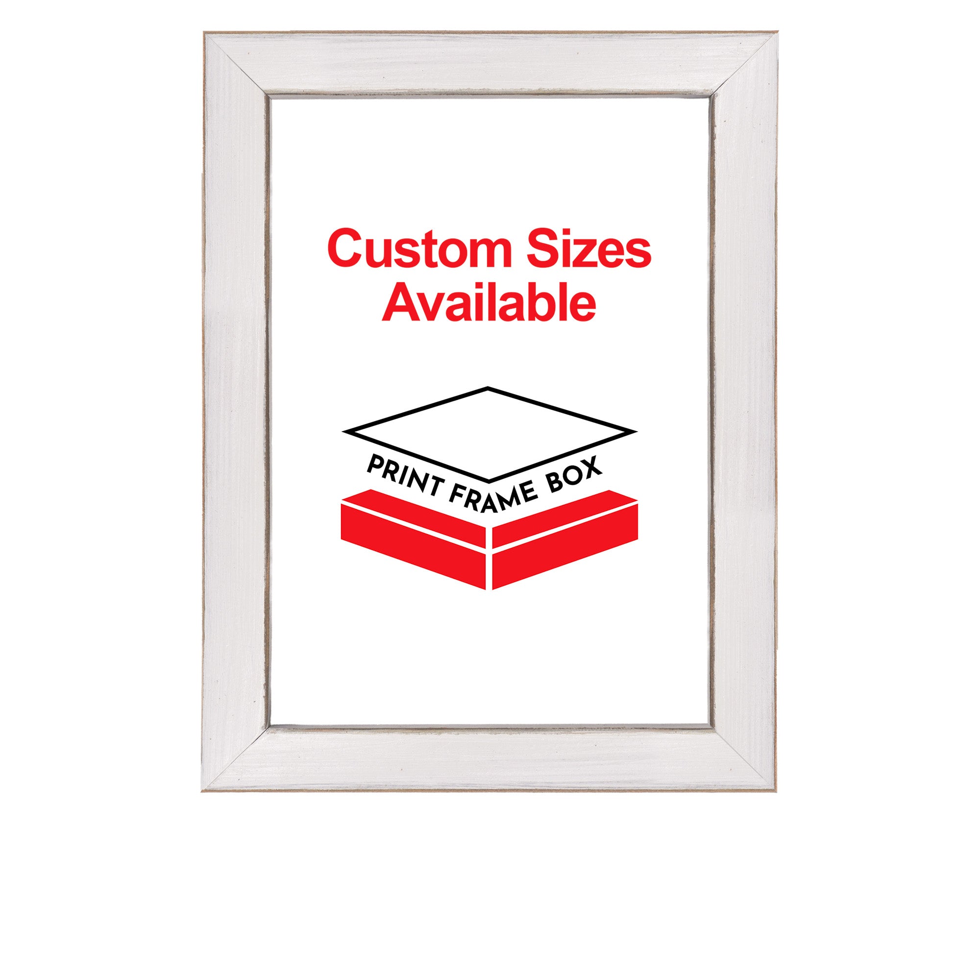 Hand Painted White Wood Picture Frame