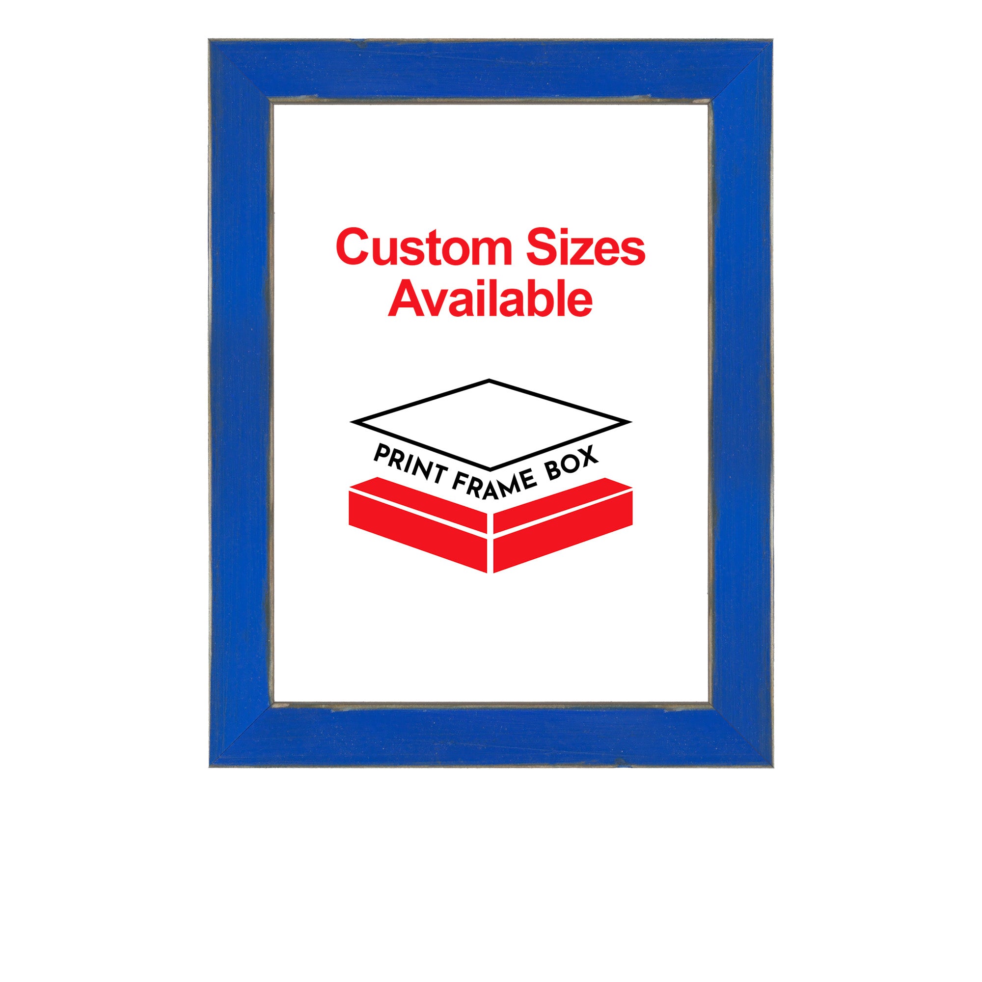 Hand Painted Blue Wood Picture Frame