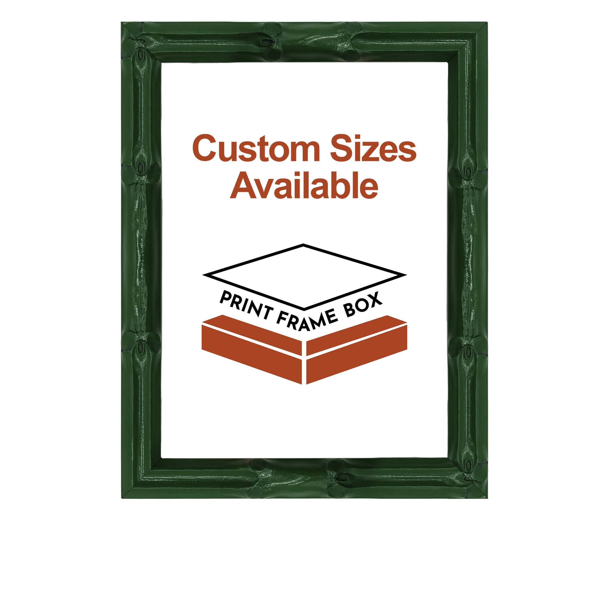 Hand Painted Green Bamboo 1" Wide Picture Frame