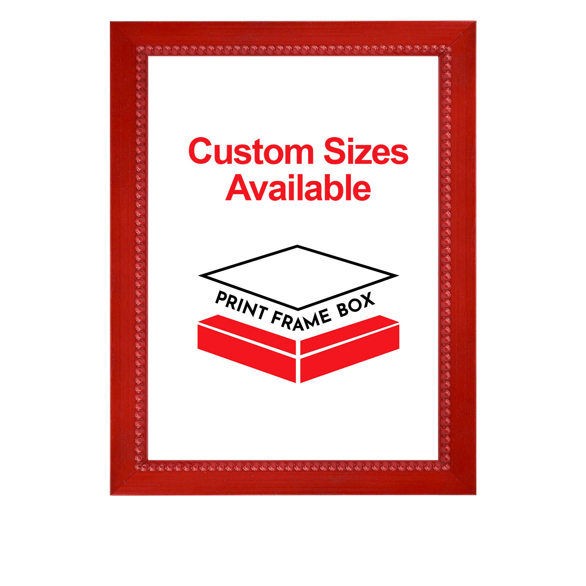 Hand Painted Red Beaded Wood Picture Frame