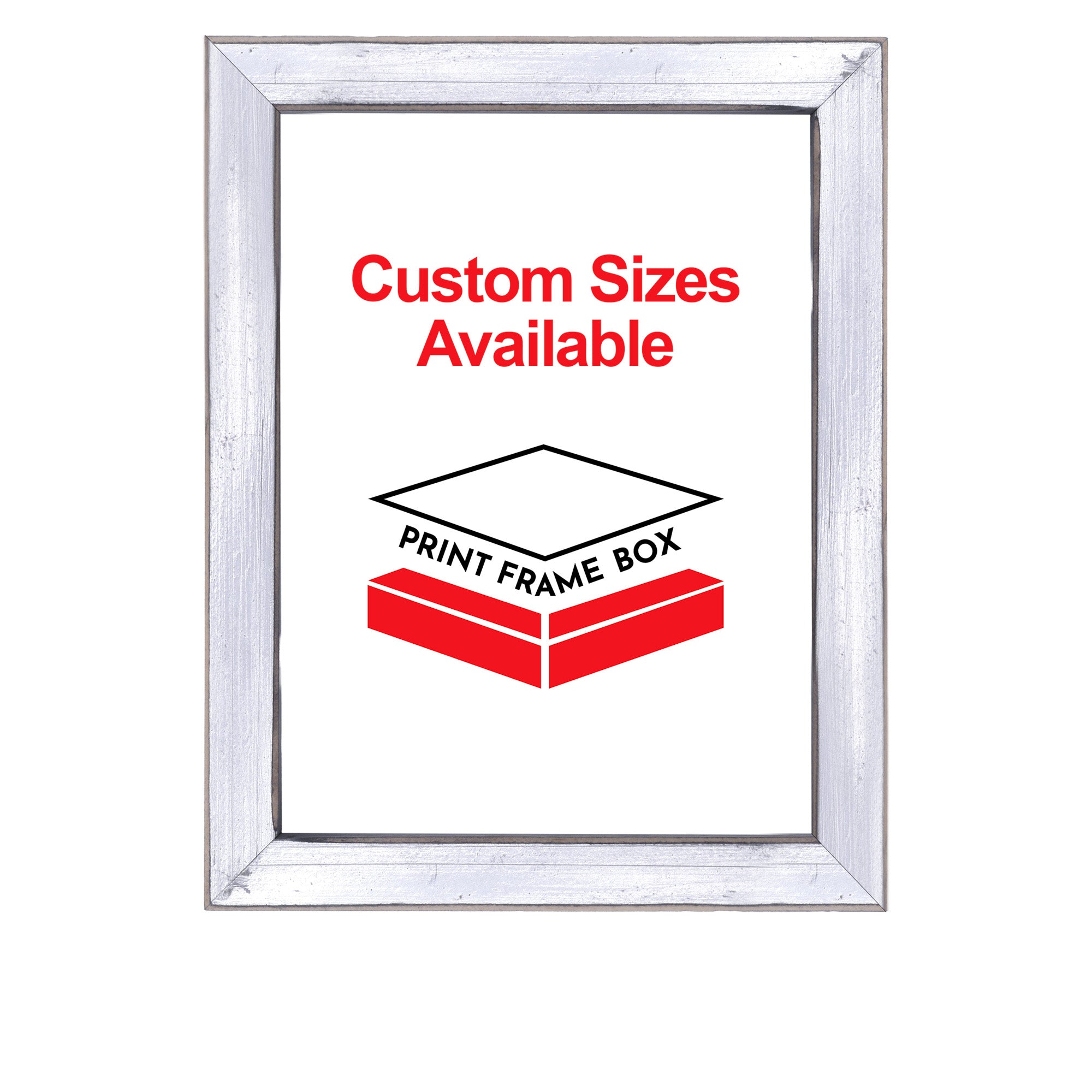 Hand Painted Metallic Silver Wood Picture Frame