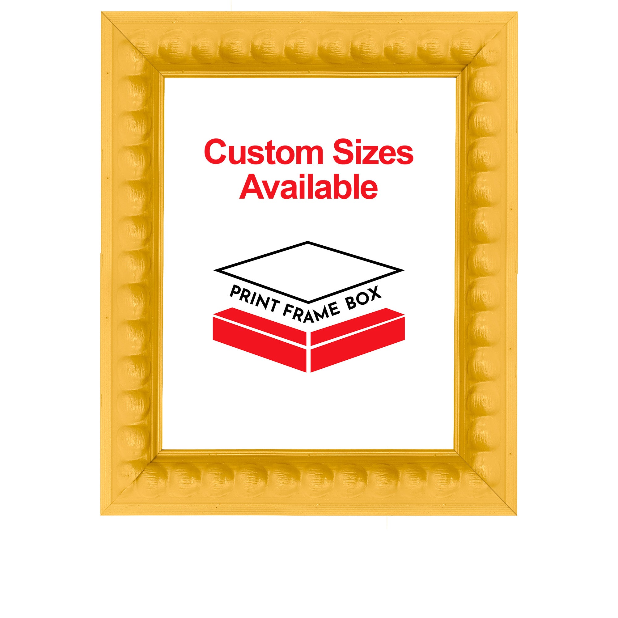 Hand Painted Yellow Bead Wood Picture Frame