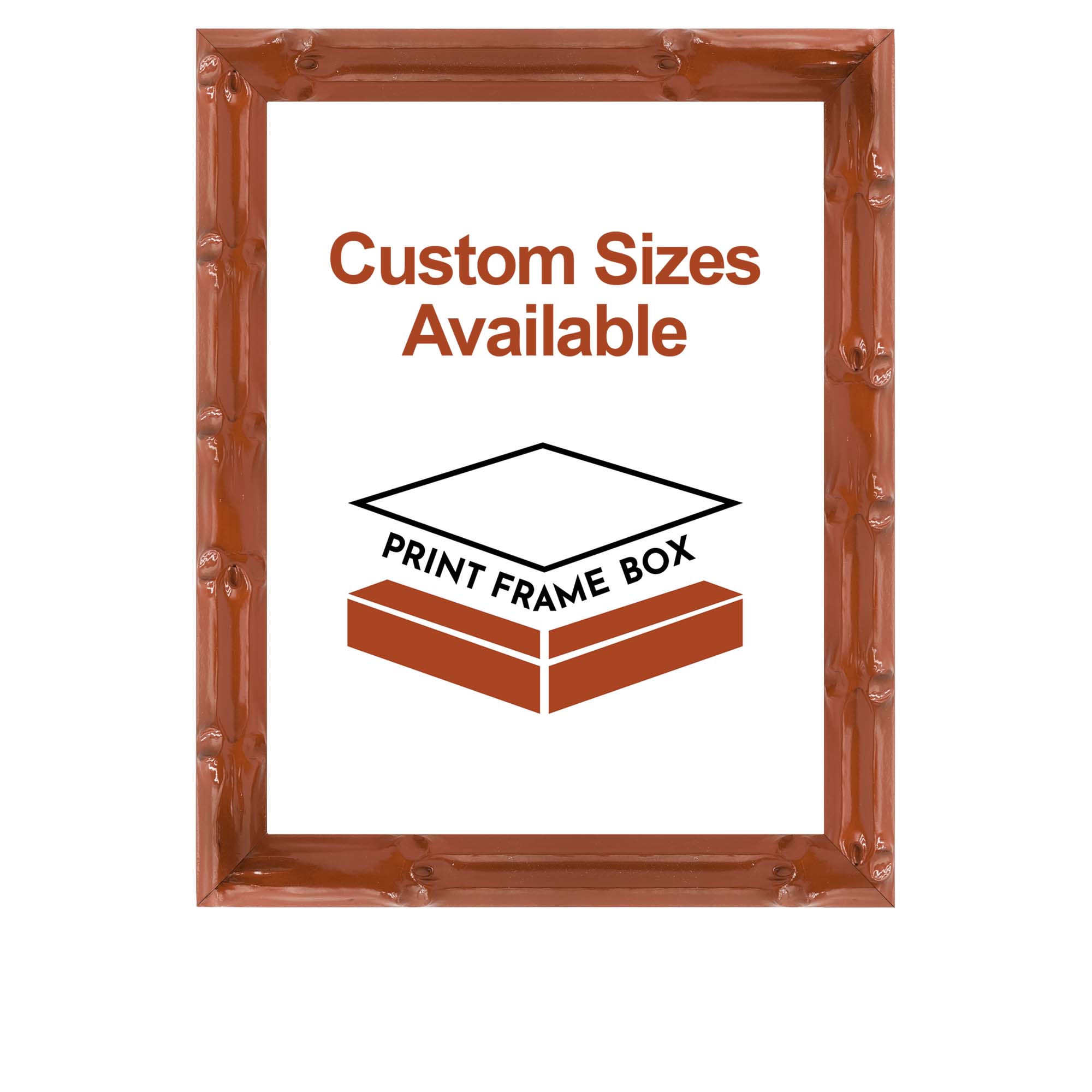 Hand Painted Red Bamboo 1" Wide Picture Frame
