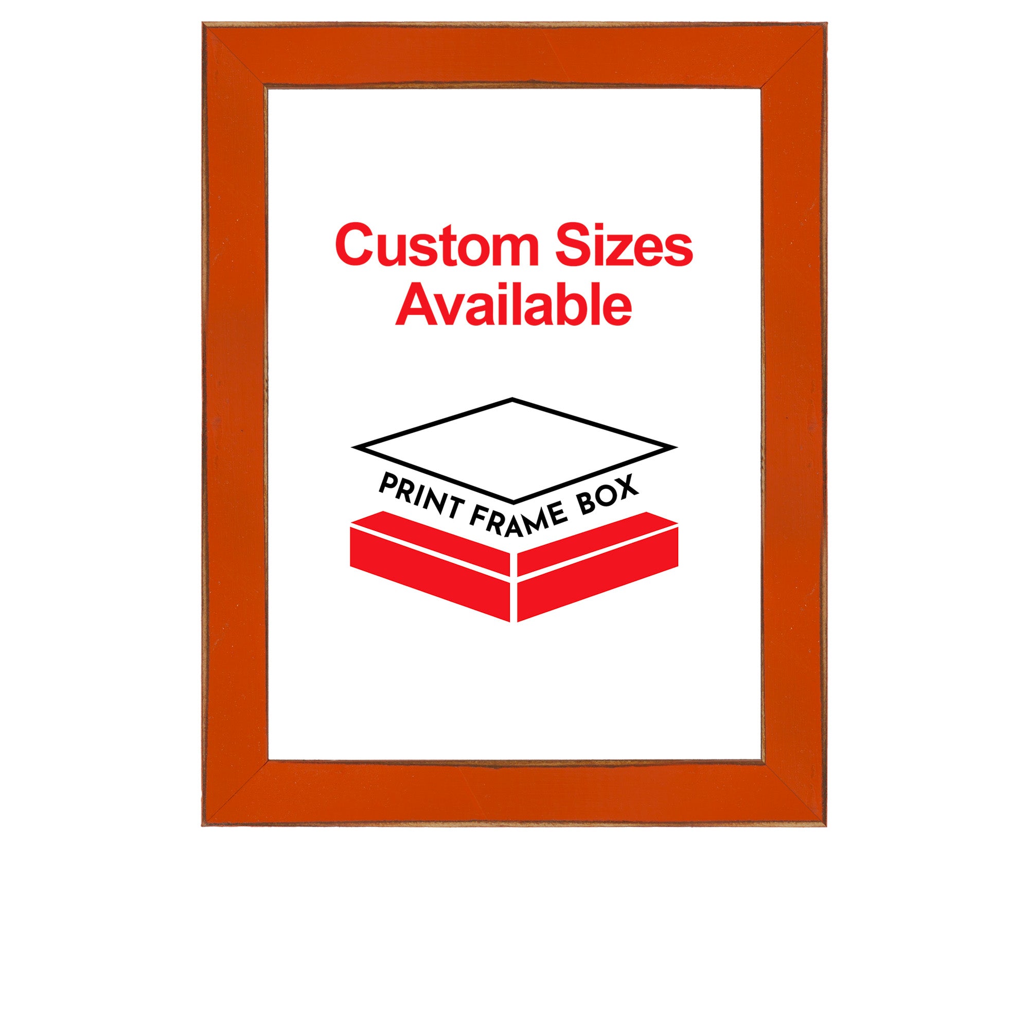 Hand Painted Orange Wood Picture Frame