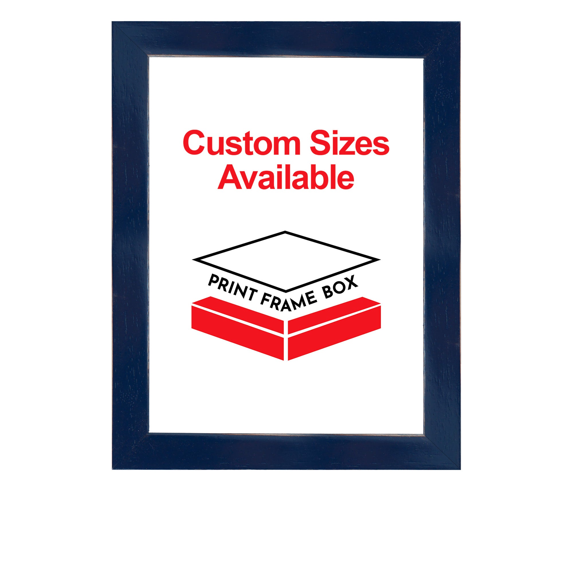 Hand Painted Navy Wood Picture Frame