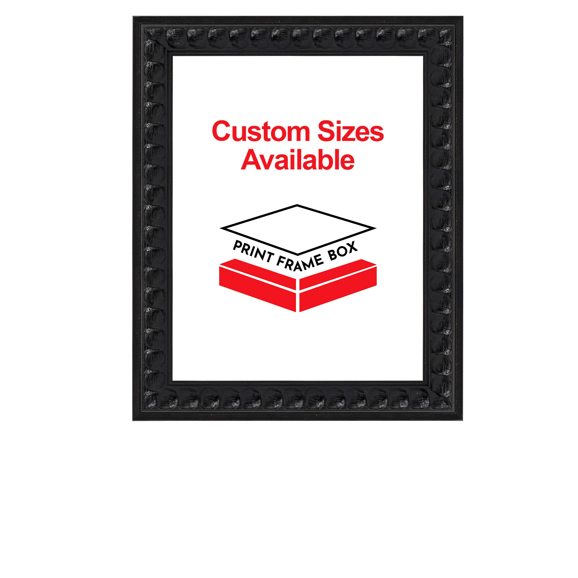 Hand Painted Black Bead Wood Picture Frame