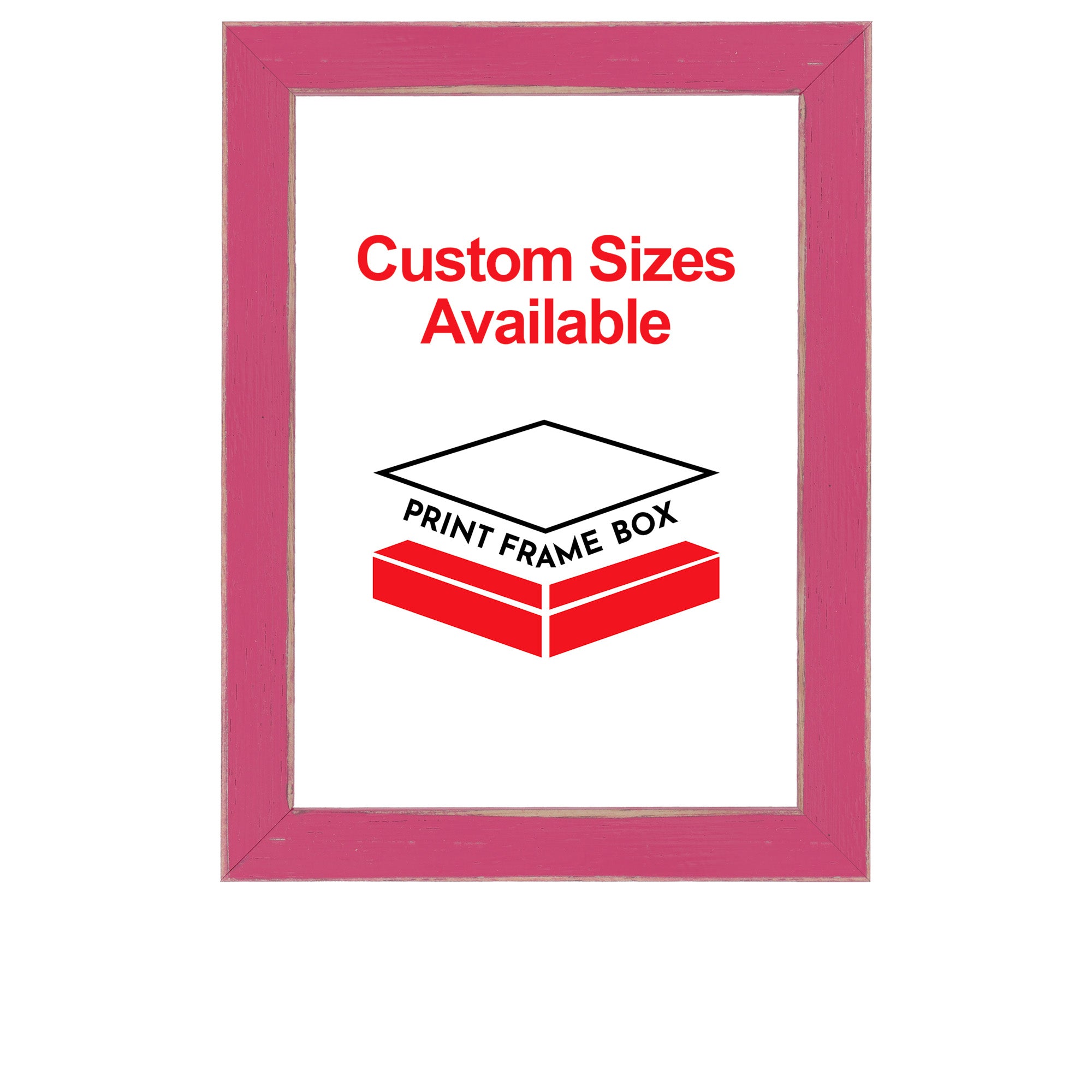 Hand Painted Pink Wood Picture Frame