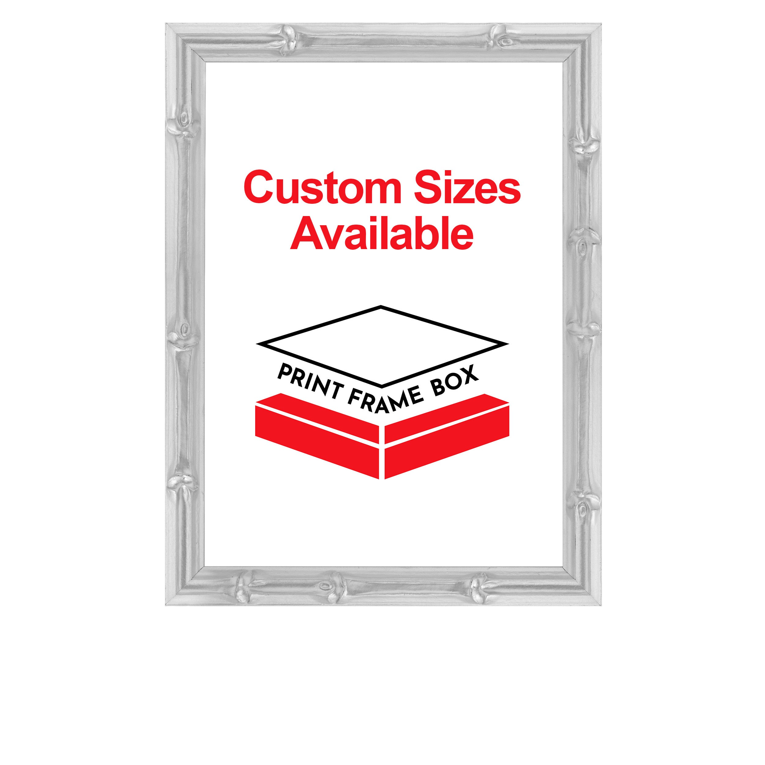 Hand Painted Silver Bamboo Picture Frame