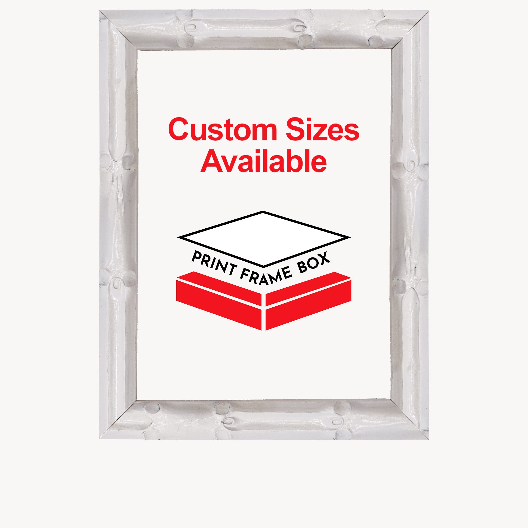 Hand Painted White Bamboo 1" Wide Picture Frame