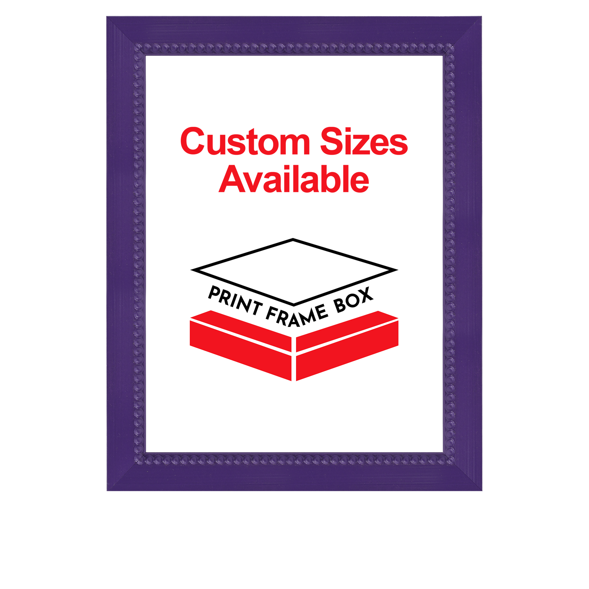 Hand Painted Purple Beaded Wood Picture Frame