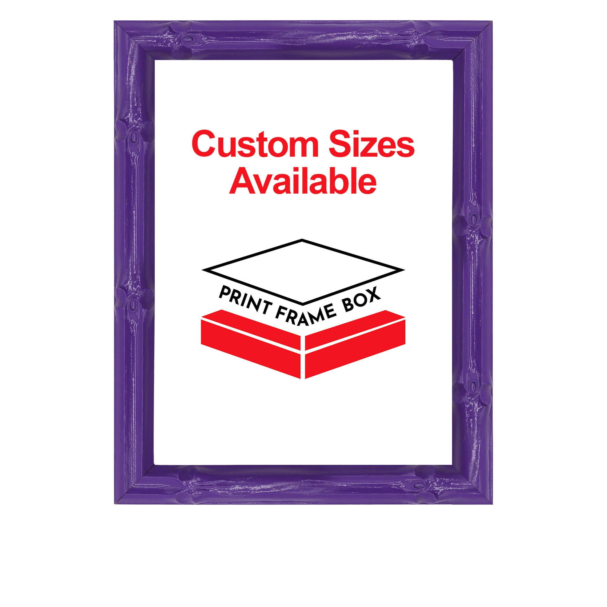 Hand Painted Purple Bamboo 1" Wide Picture Frame