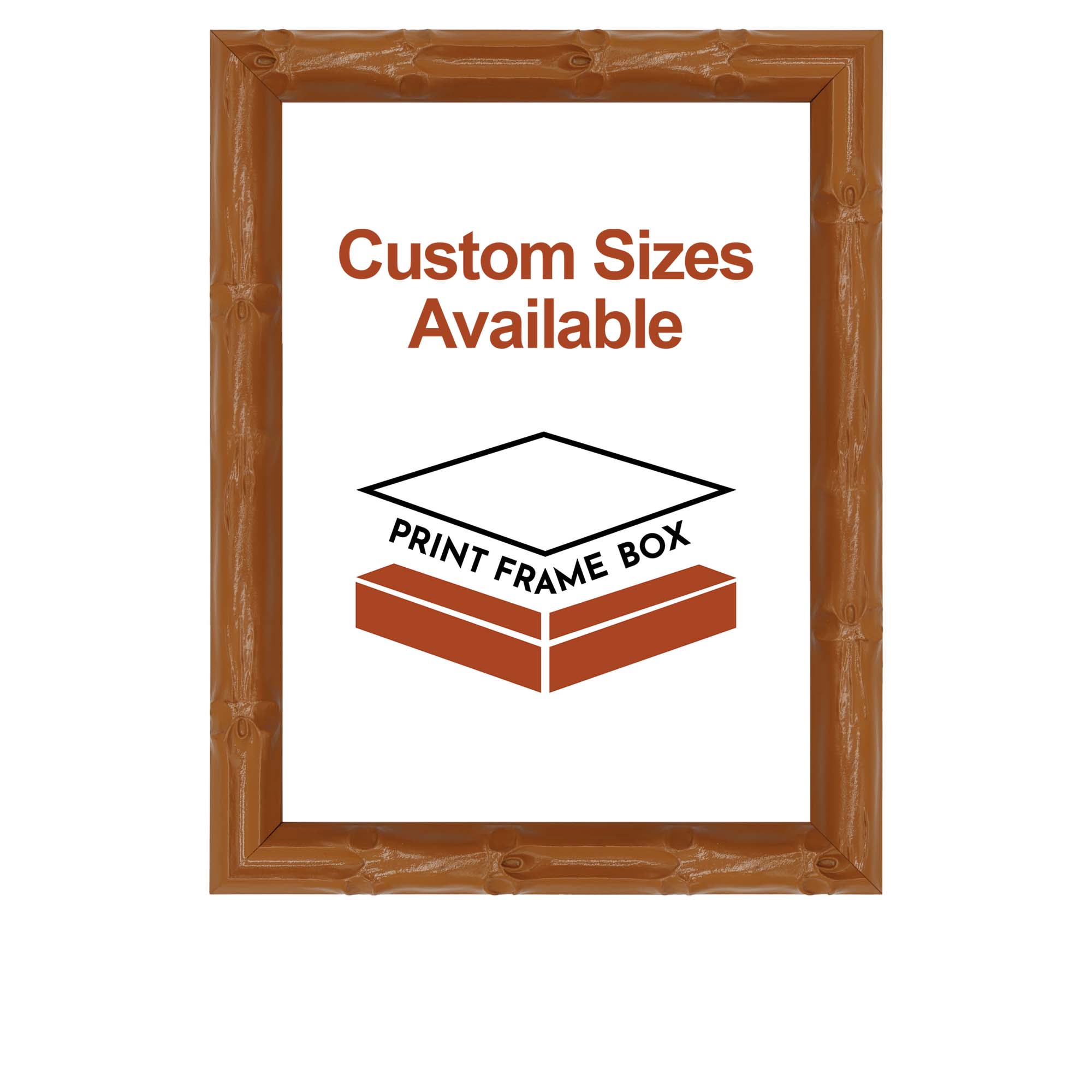 Hand Painted Orange Bamboo 1" Wide Picture Frame