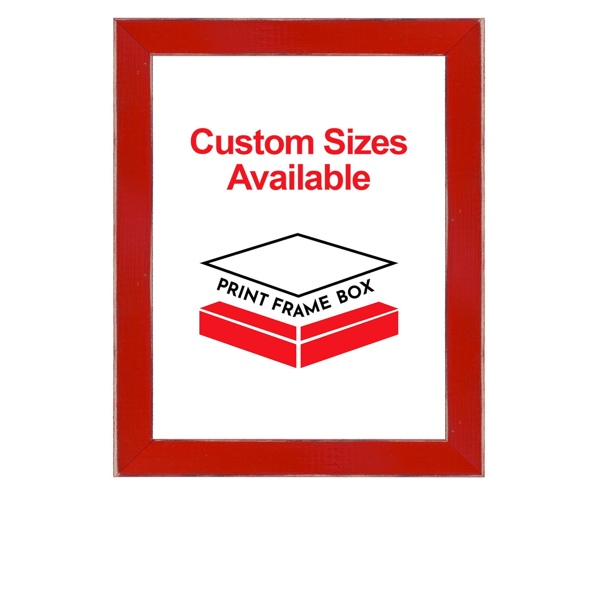 Hand Painted Red Wood Picture Frame