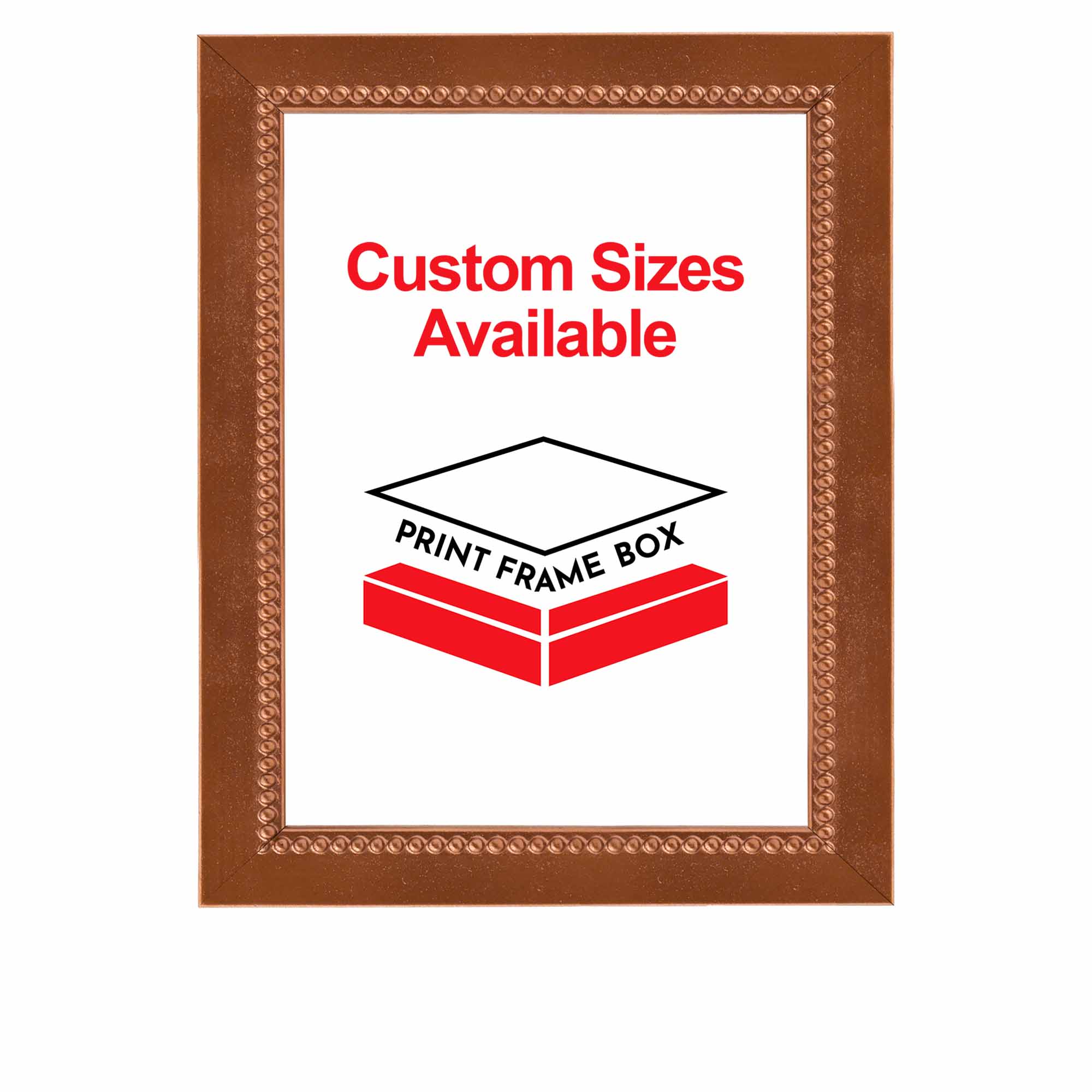 Hand Painted Copper Beaded Wood Picture Frame