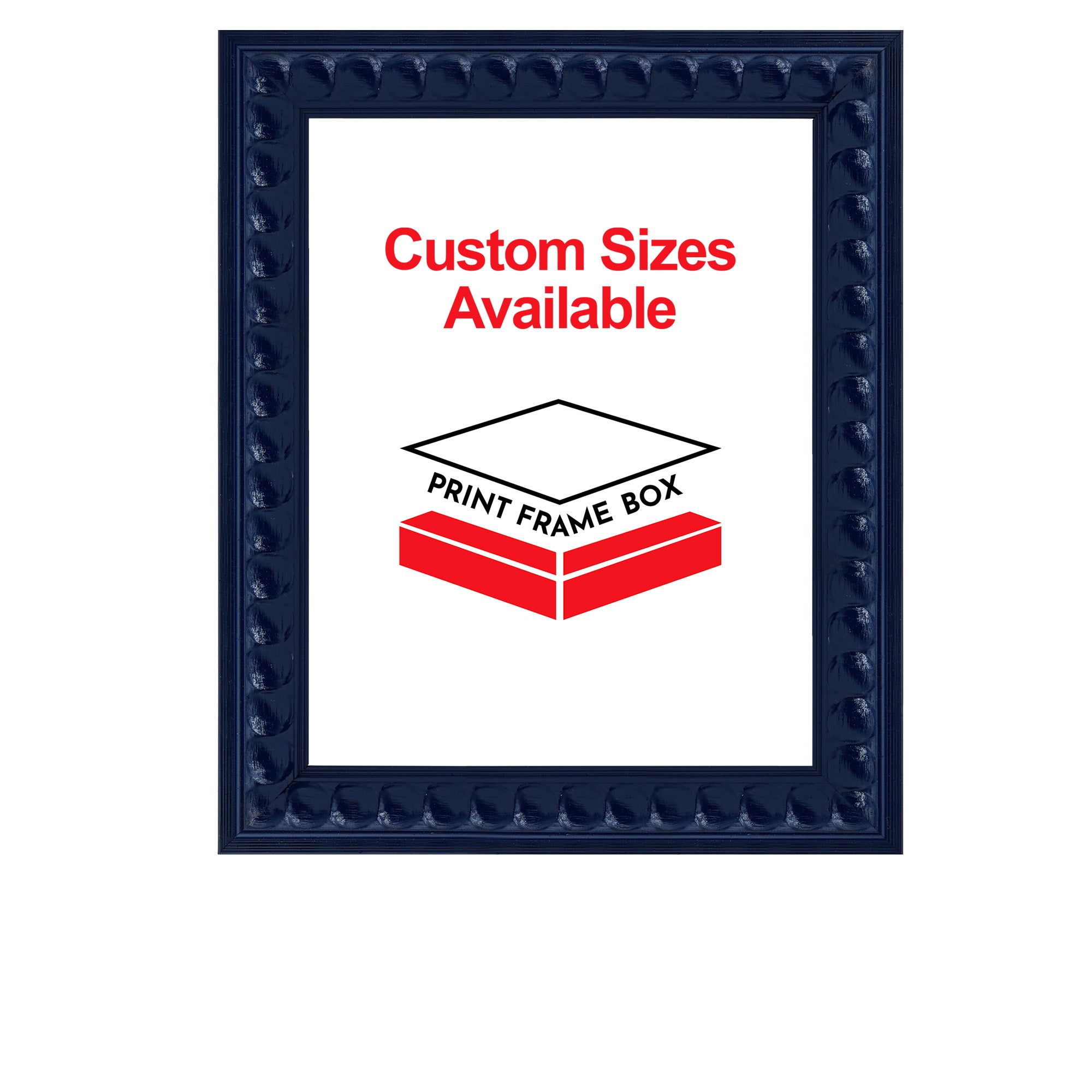 Hand Painted Navy Bead Wood Picture Frame