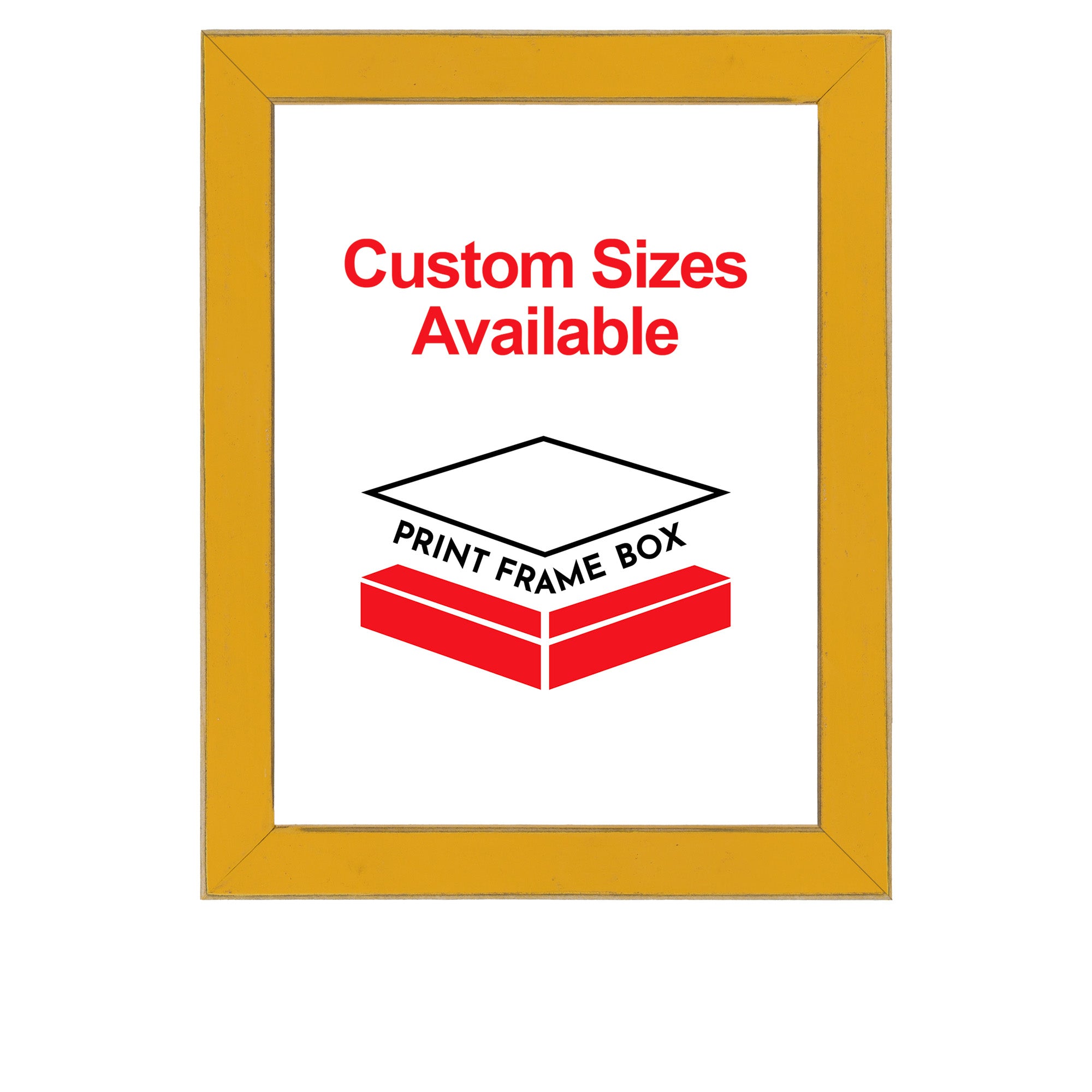 Hand Painted Yellow Wood Picture Frame