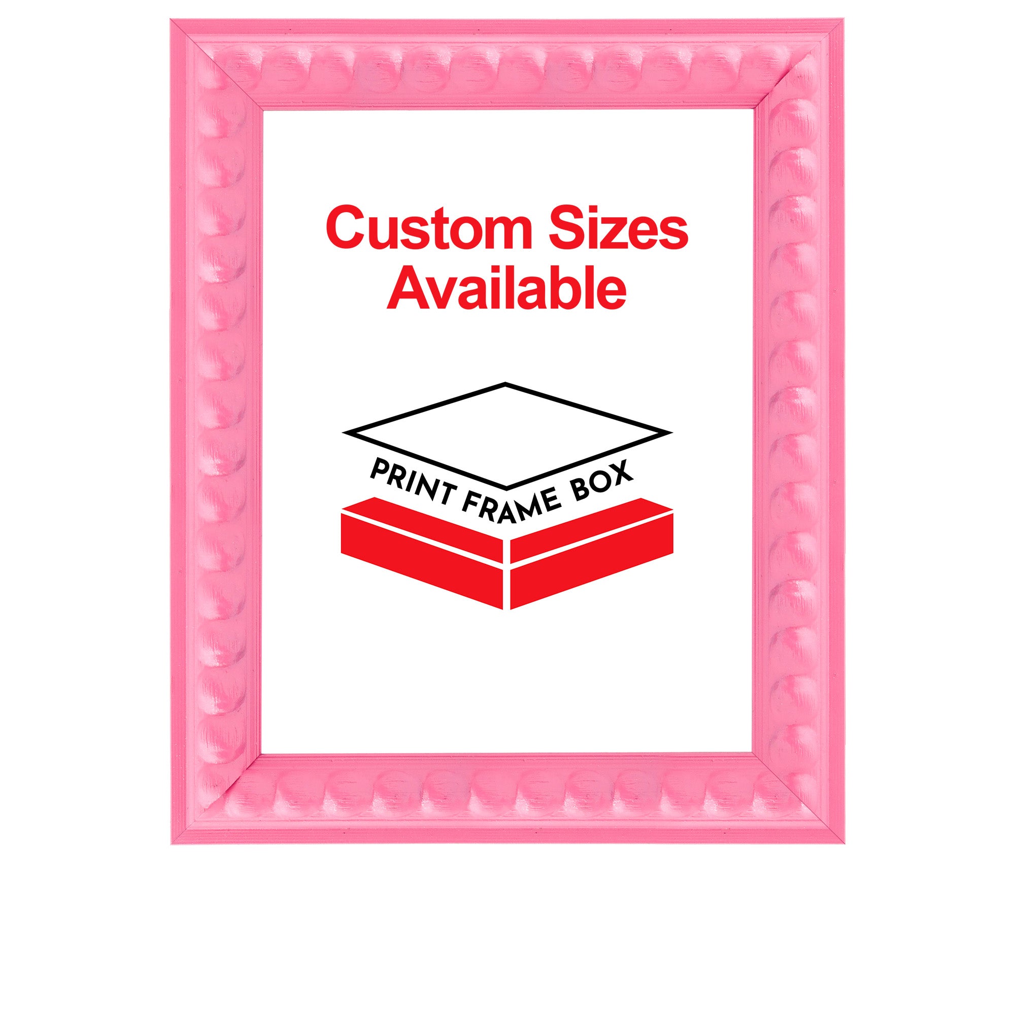Hand Painted Pink Bead Wood Picture Frame